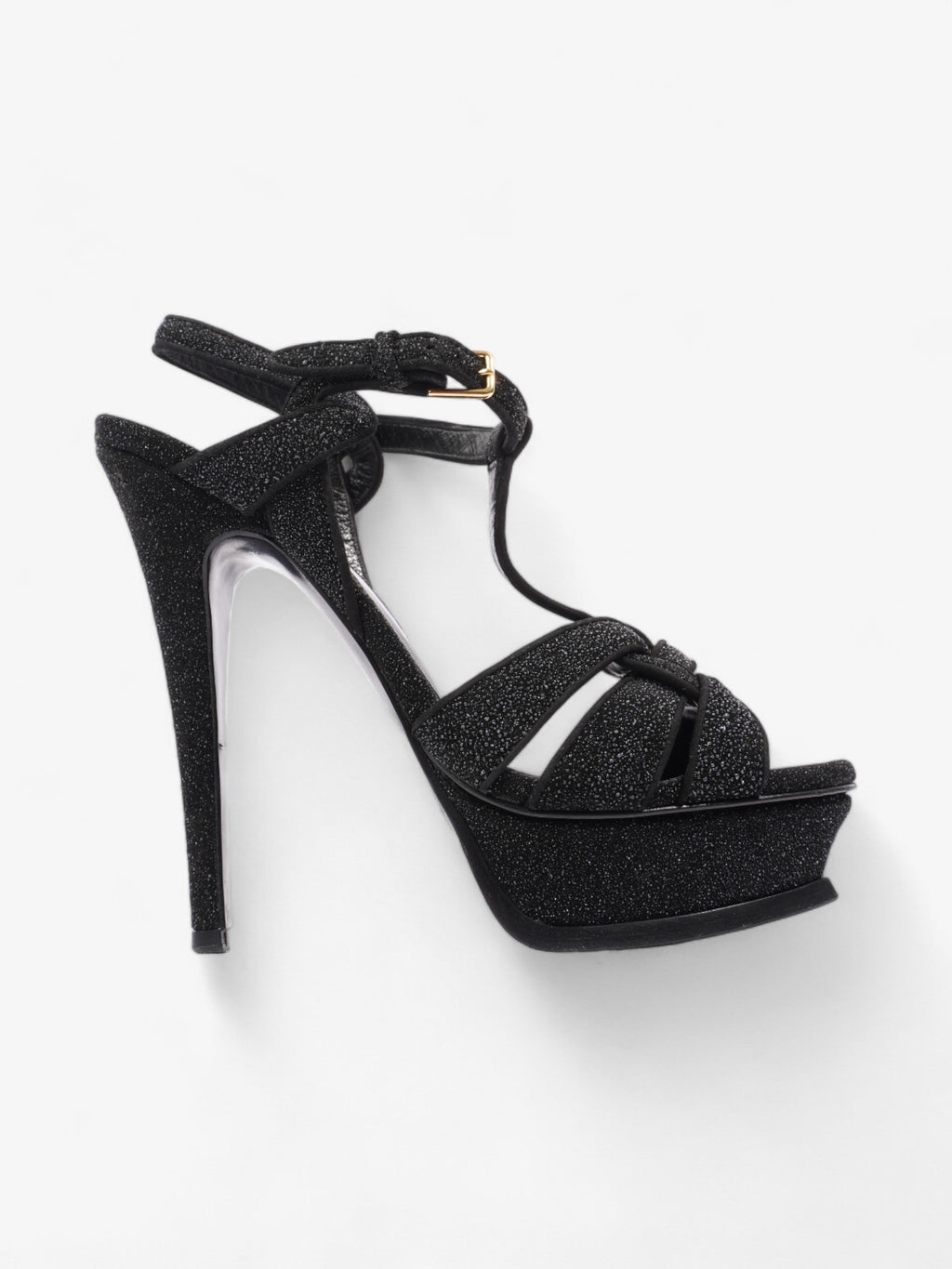 Saint Laurent Tribute Platform Heels 110mm Black Glitter EU 37.5 UK 4.5