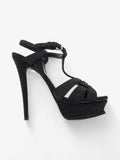 Saint Laurent Tribute Platform Heels 110mm Black Glitter EU 37.5 UK 4.5