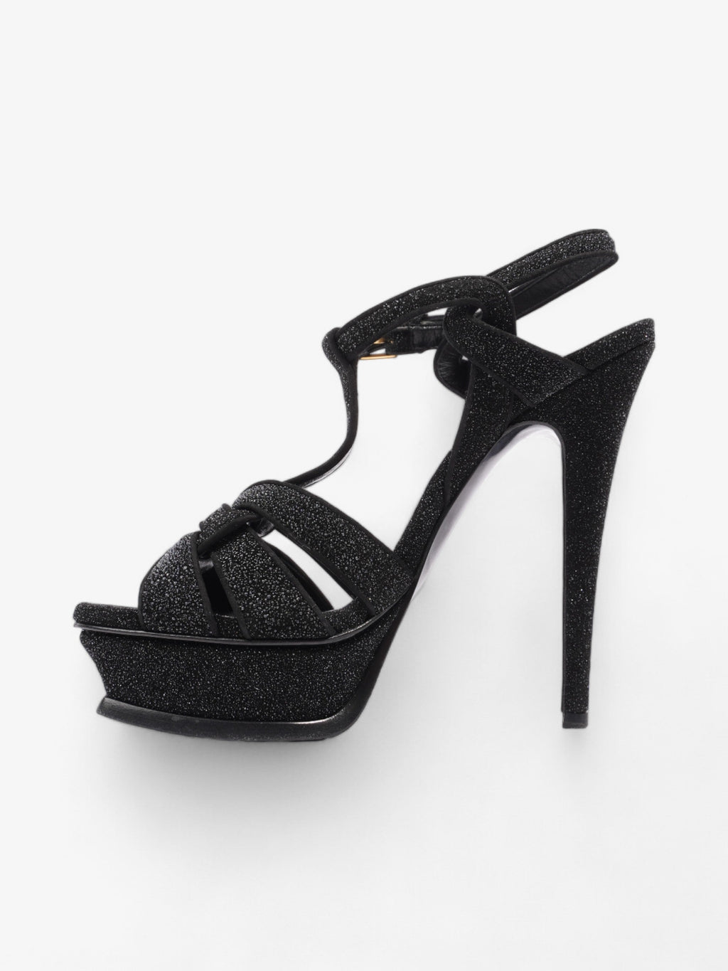 Saint Laurent Tribute Platform Heels 110mm Black Glitter EU 37.5 UK 4.5