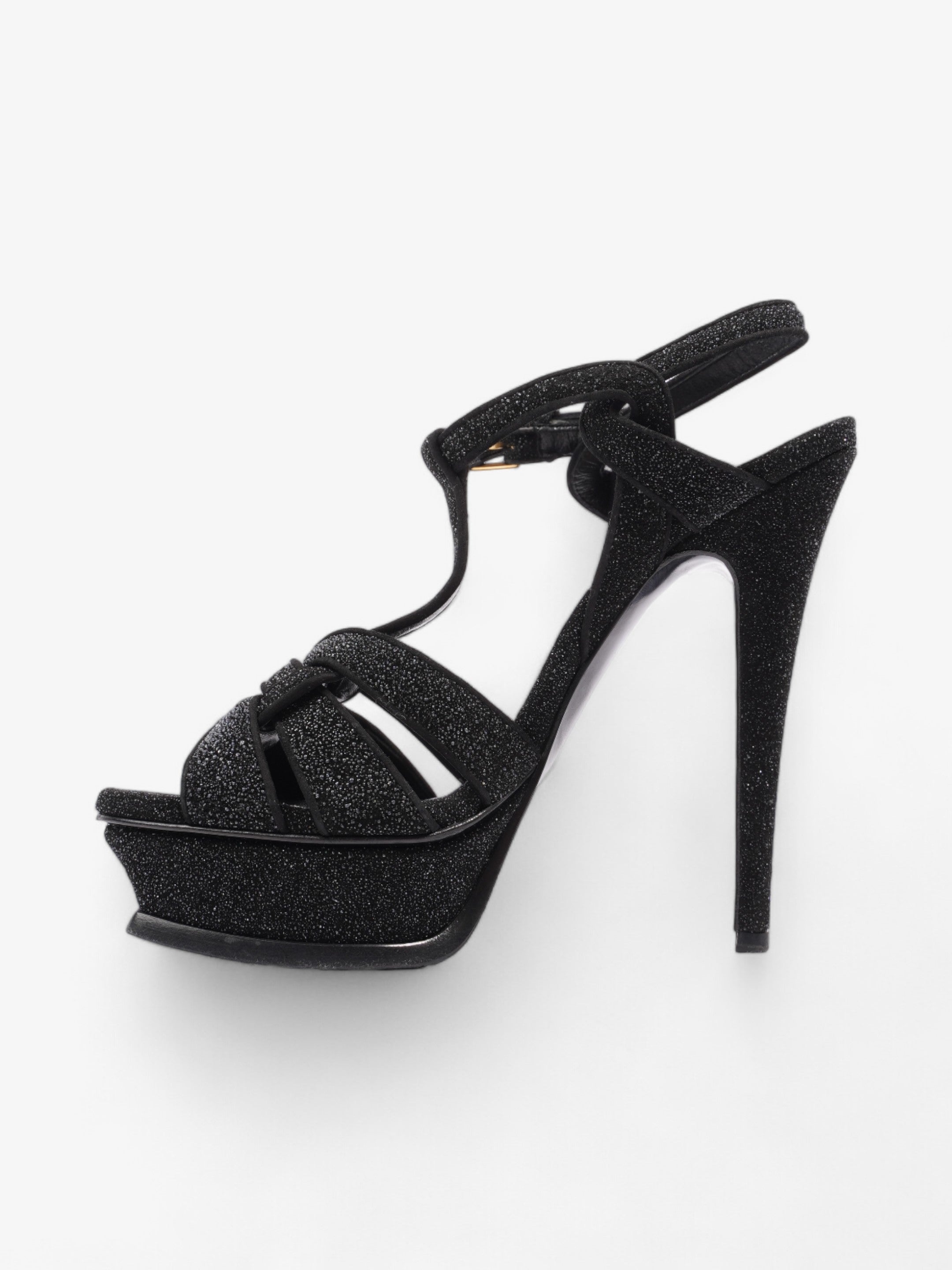 Saint Laurent Tribute Platform Heels 110mm Black Glitter EU 37.5 UK 4.5