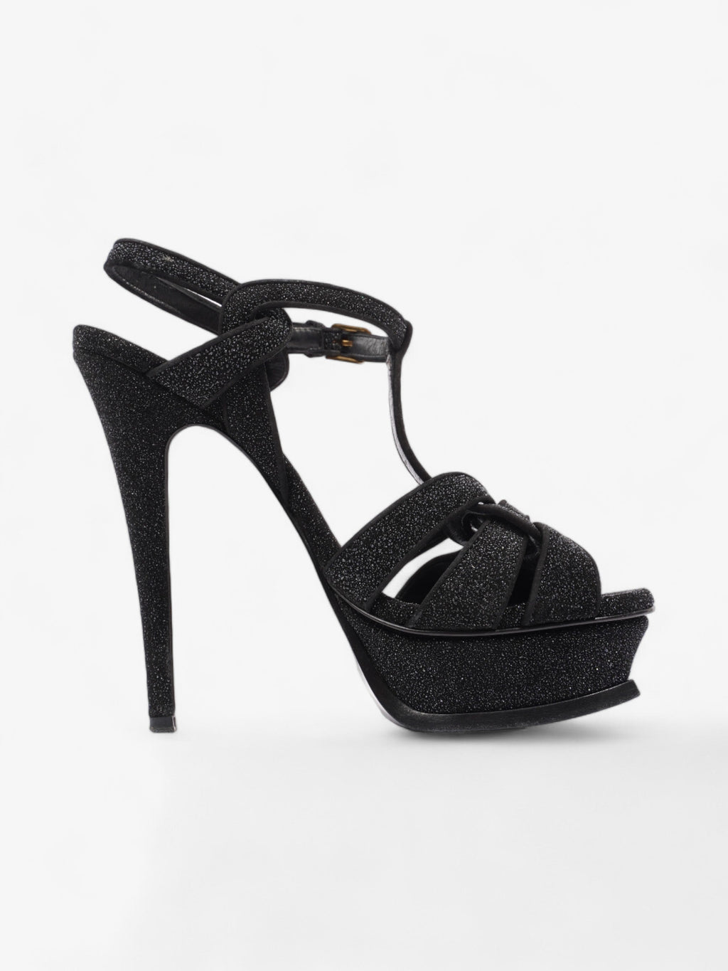 Saint Laurent Tribute Platform Heels 110mm Black Glitter EU 37.5 UK 4.5