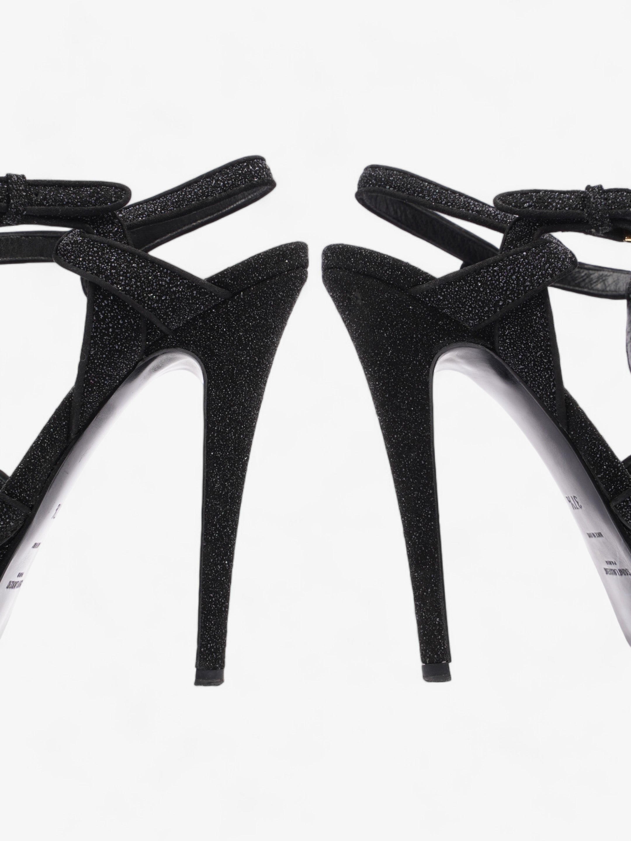 Saint Laurent Tribute Platform Heels 110mm Black Glitter EU 37.5 UK 4.5