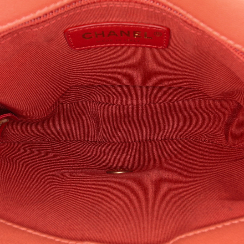Chanel Small Quilted Lambskin Chain Detail Saddle Bag