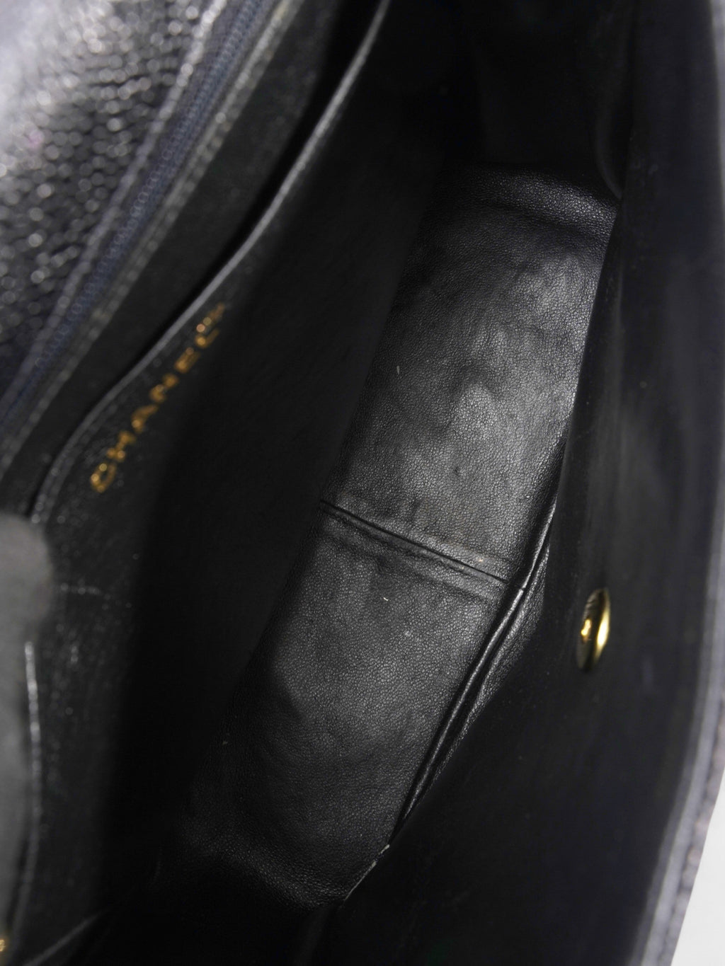 Chanel Square CC Flap Black Caviar Leather Large