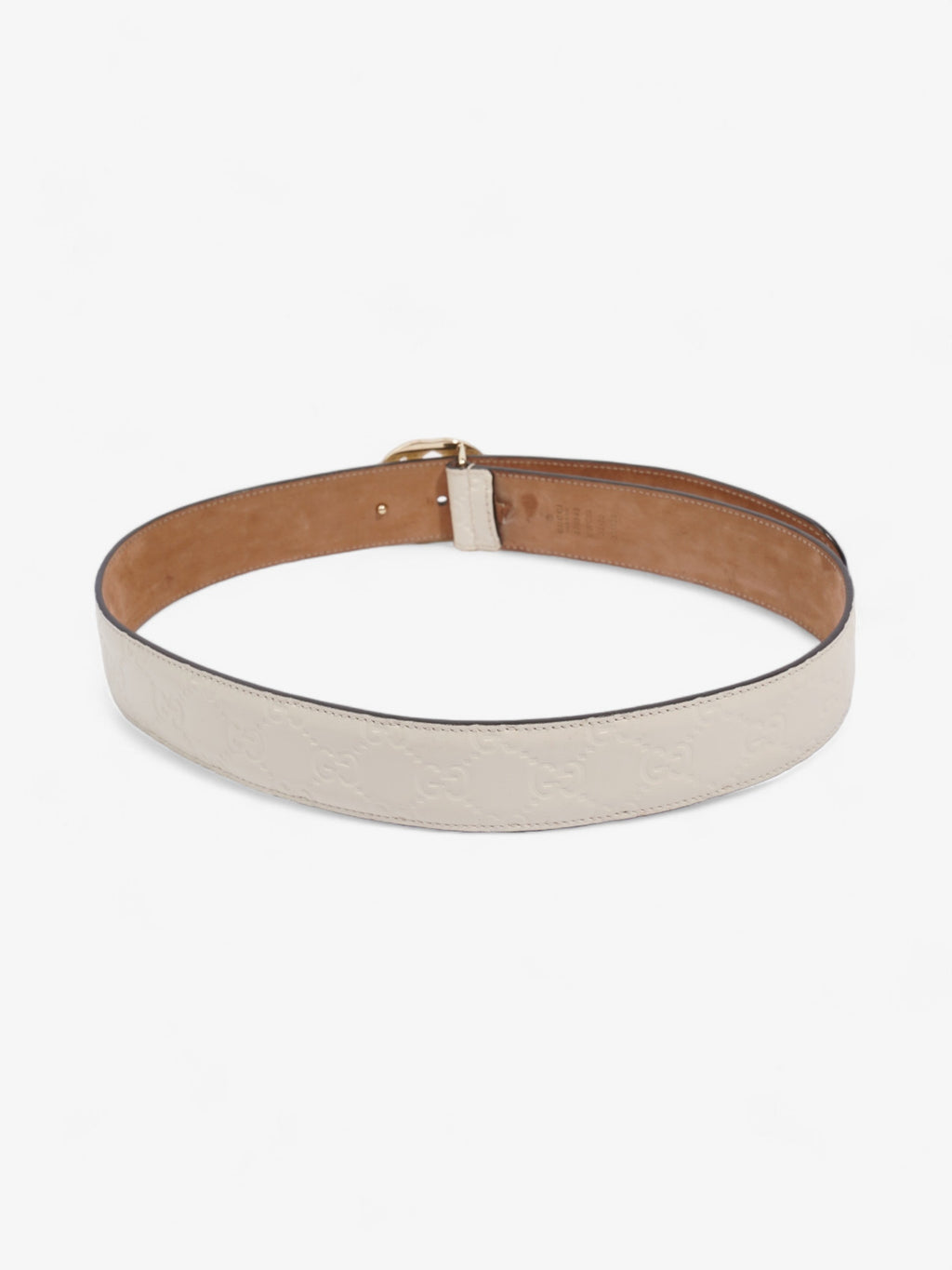Gucci Interlocking G Belt White Leather 75cm 30"