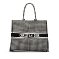 Dior Book Tote Houndstooth Embroidered Bicolor Canvas