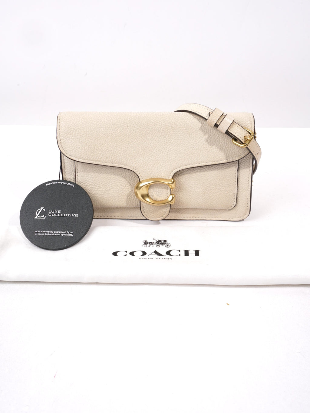 Coach Tabby Chain Cream Grained Leather