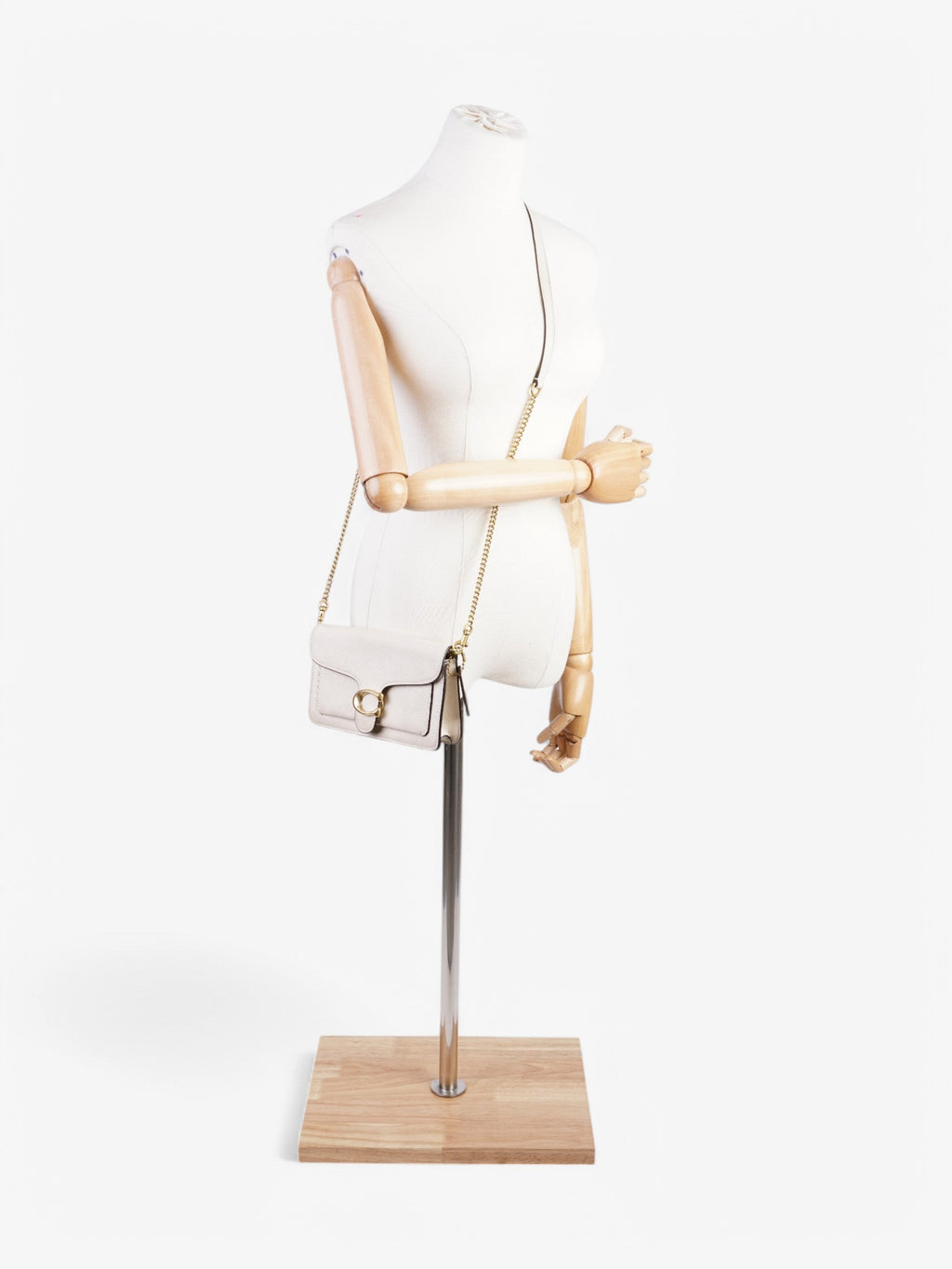 Coach Tabby Chain Cream Grained Leather