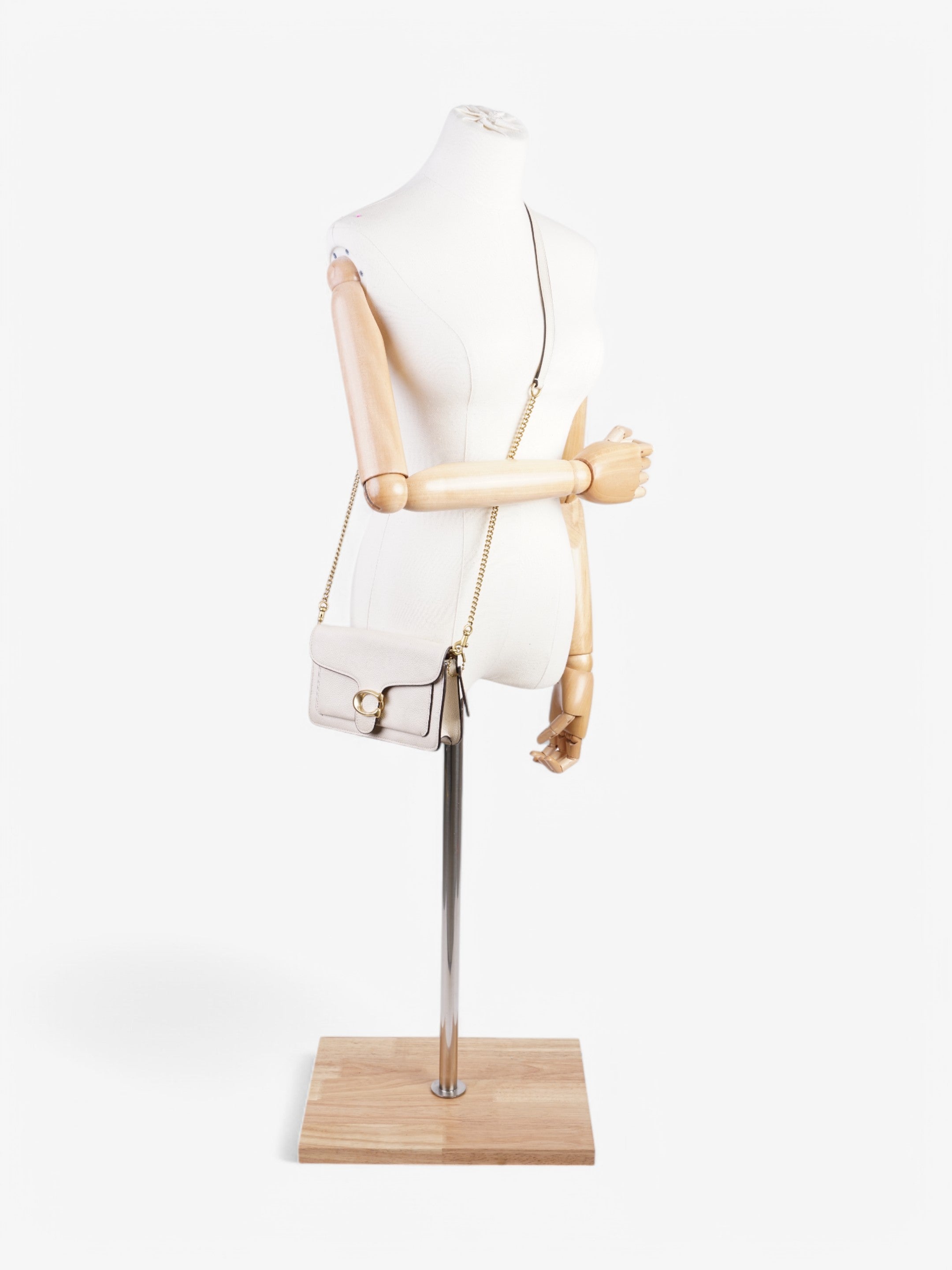 Coach Tabby Chain Cream Grained Leather