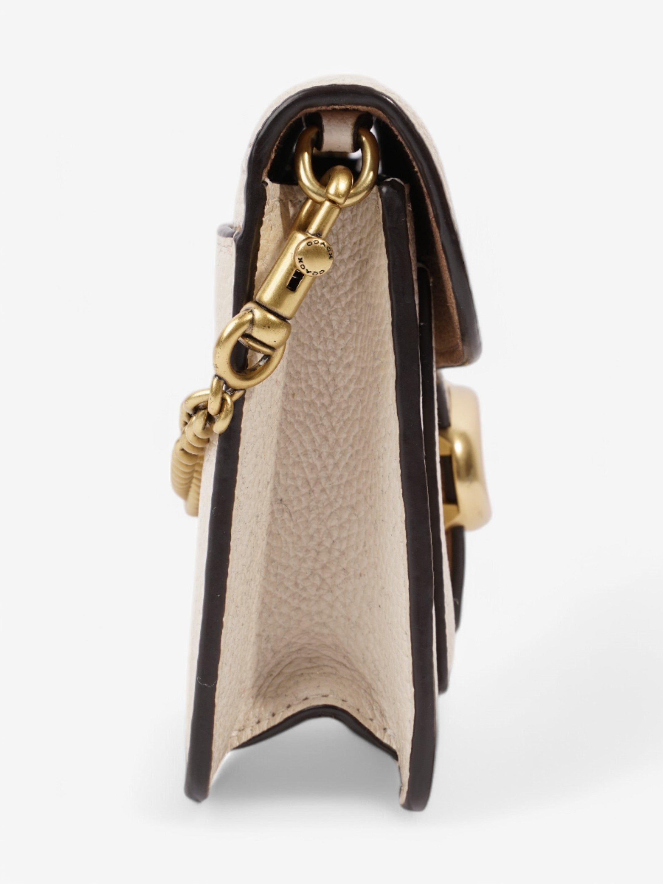 Coach Tabby Chain Cream Grained Leather