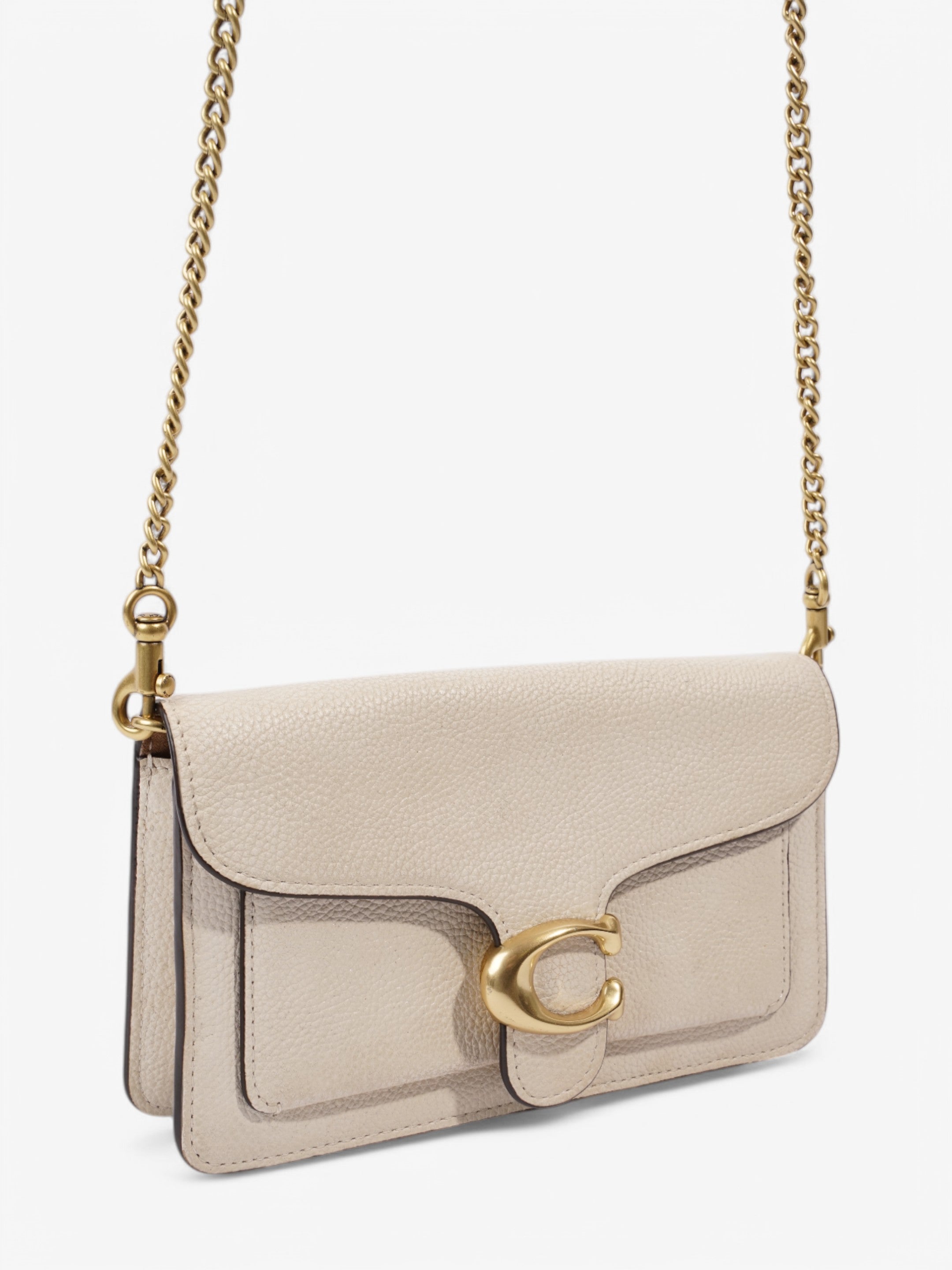 Coach Tabby Chain Cream Grained Leather