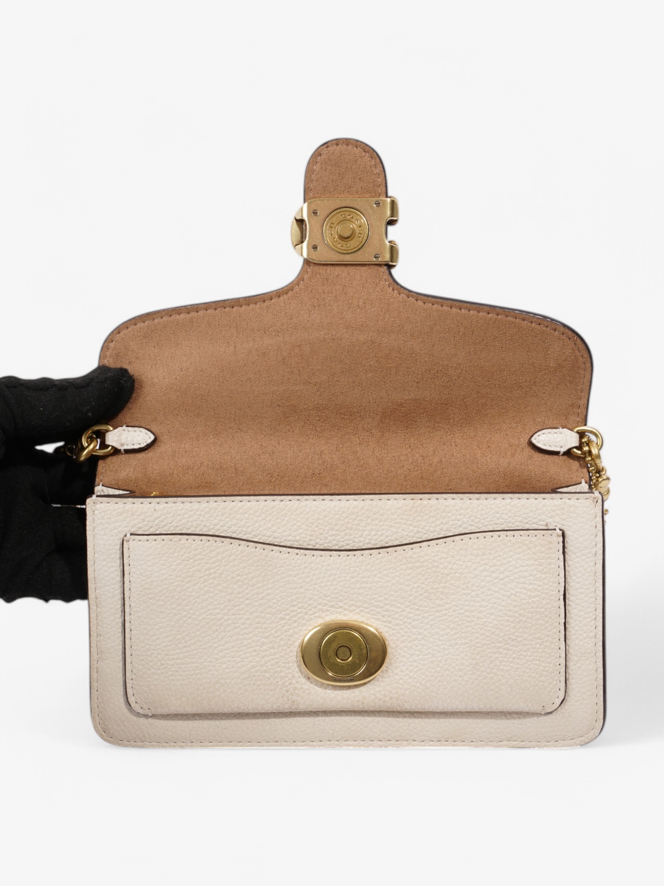 Coach Tabby Chain Cream Grained Leather