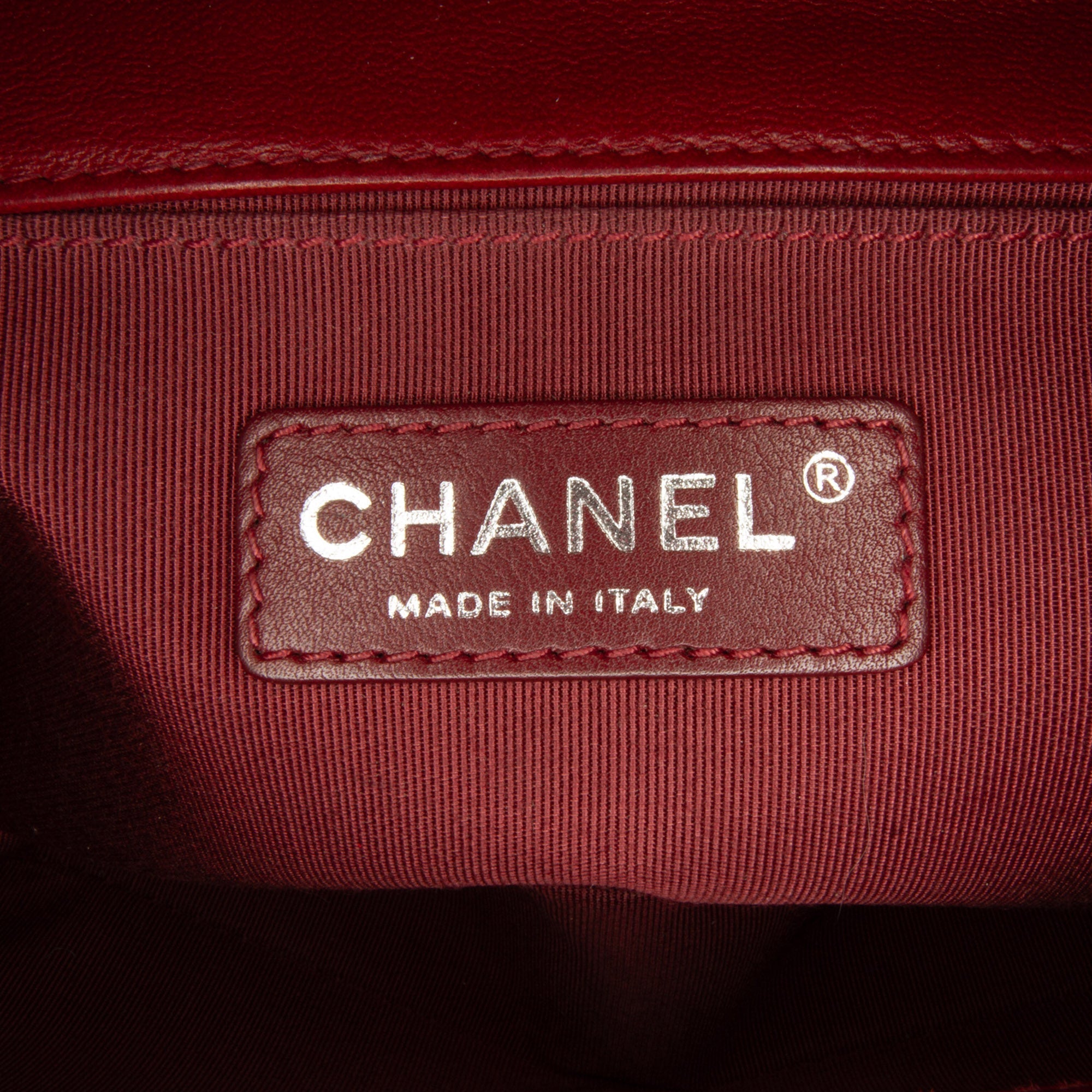 Chanel Boy Flap Bag Medium Red Lambskin Ruthenium