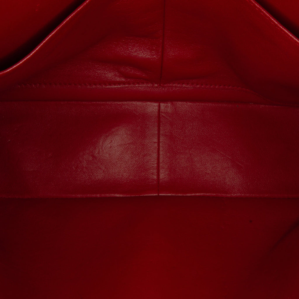 Chanel Classic Double Flap Jumbo Red Lambskin Silver