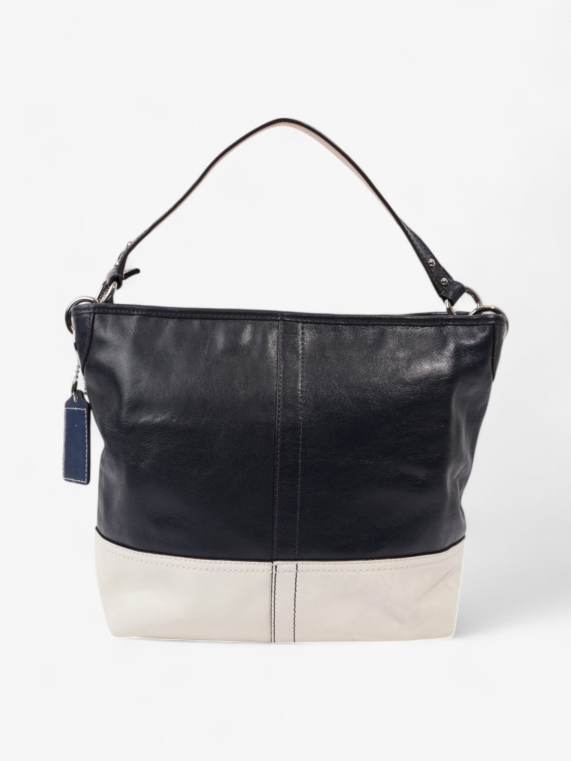 Coach 19393 Hamptons Navy Blue / Cream Leather