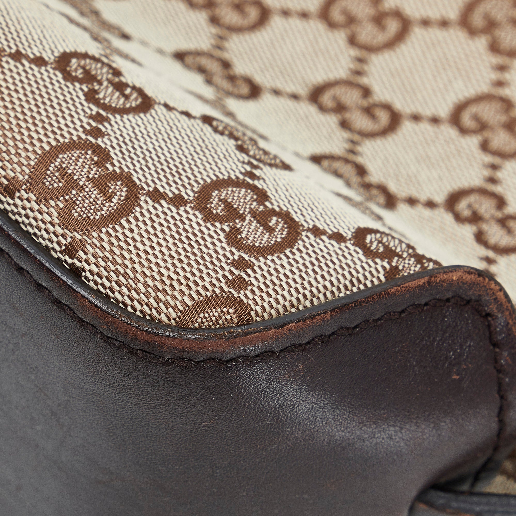 Brown Gucci Small GG Canvas Belt Tote