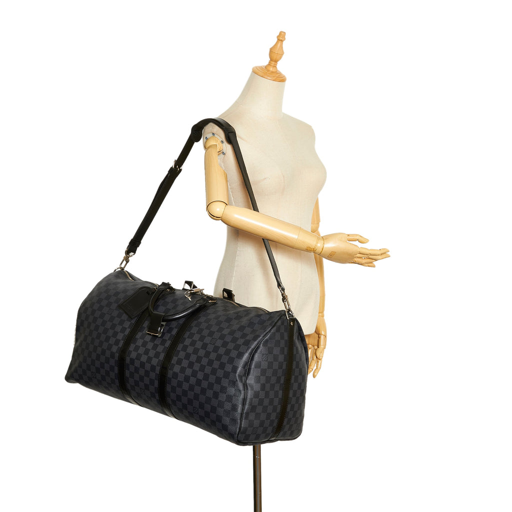 Louis Vuitton Keepall BandouliÃƒÆ’Ã‚Â¨re 55 Damier Graphite Canvas