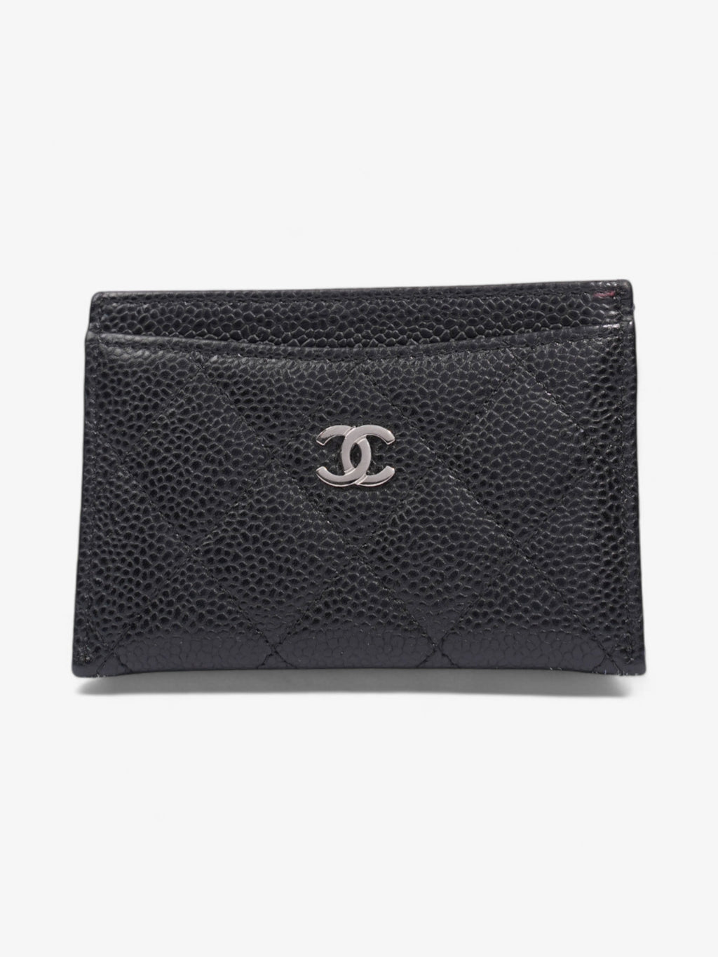 Chanel Card Holder Black / Silver Caviar Leather