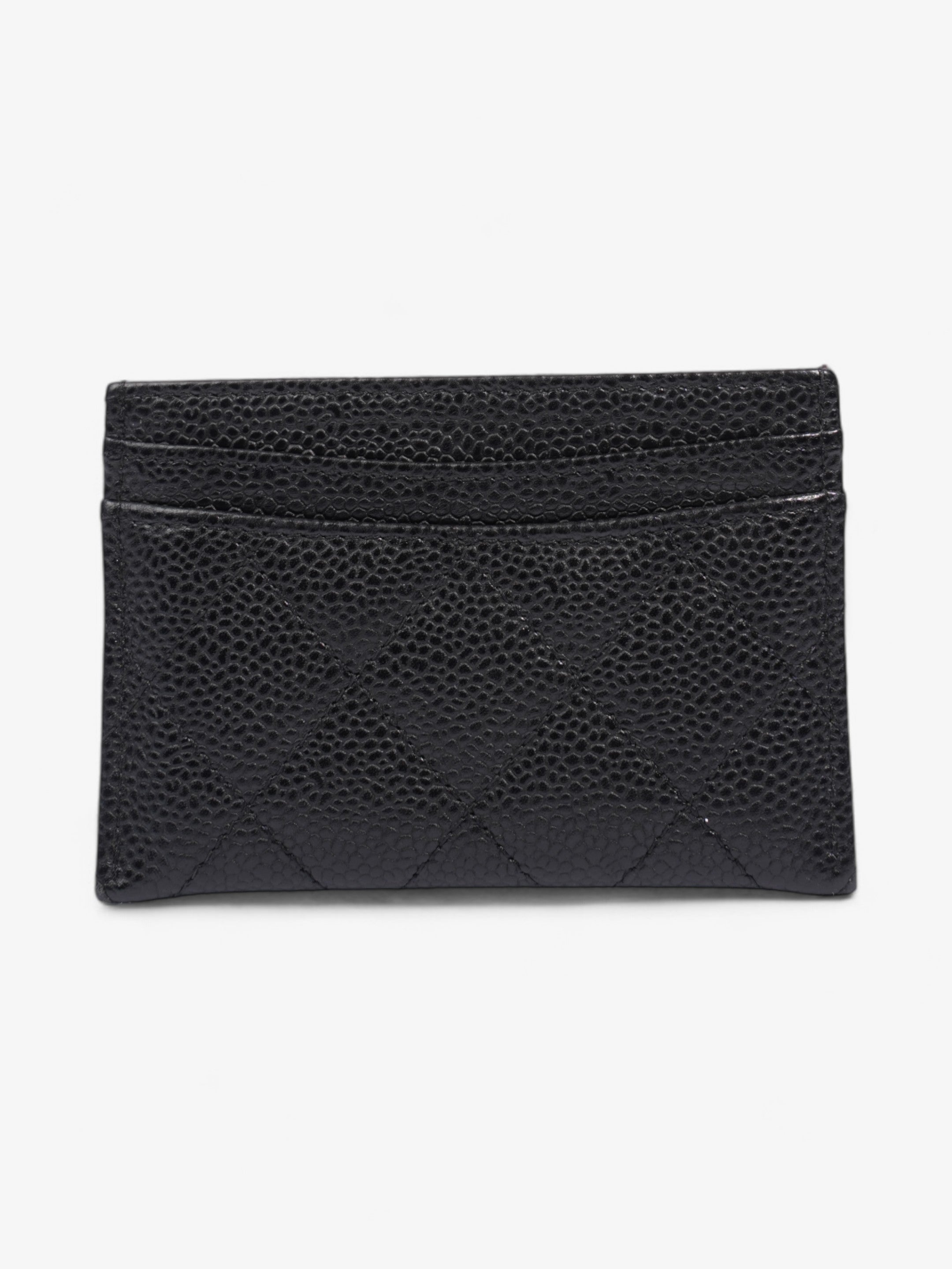 Chanel Card Holder Black / Silver Caviar Leather
