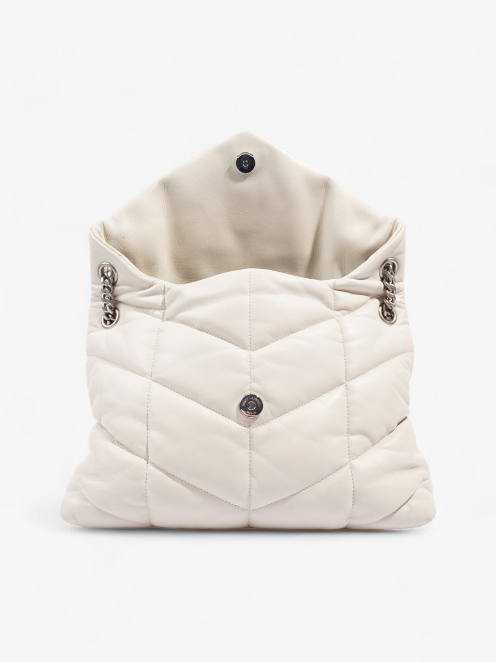 Saint Laurent Lou Lou Puffer White Nappa Leather Medium