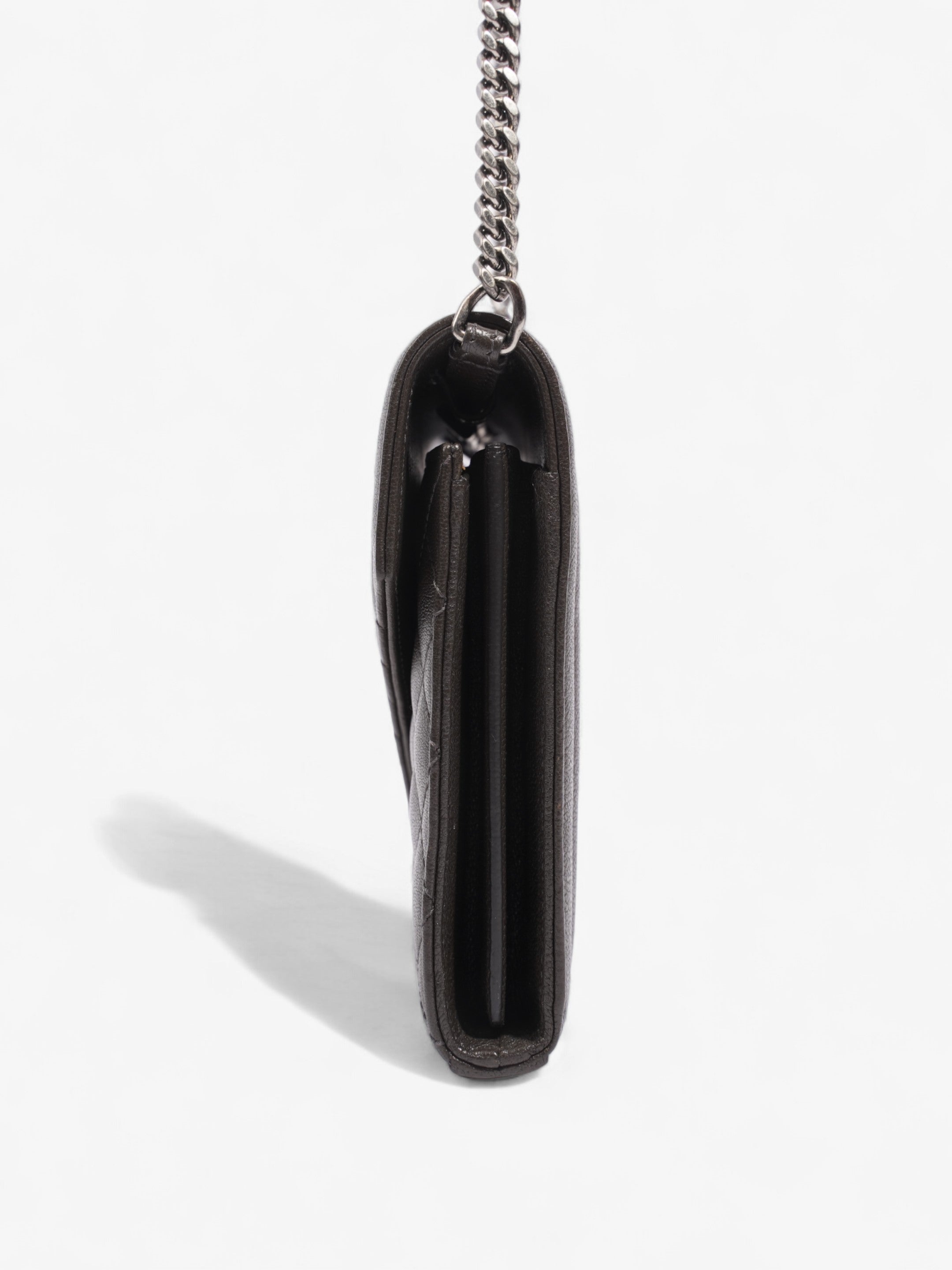 Saint Laurent Envelope Wallet On Chain Grey Leather