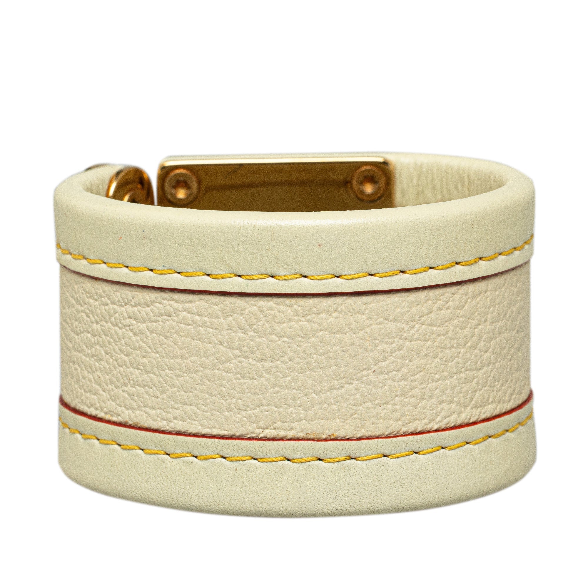 White Louis Vuitton Suhali S Lock Bracelet