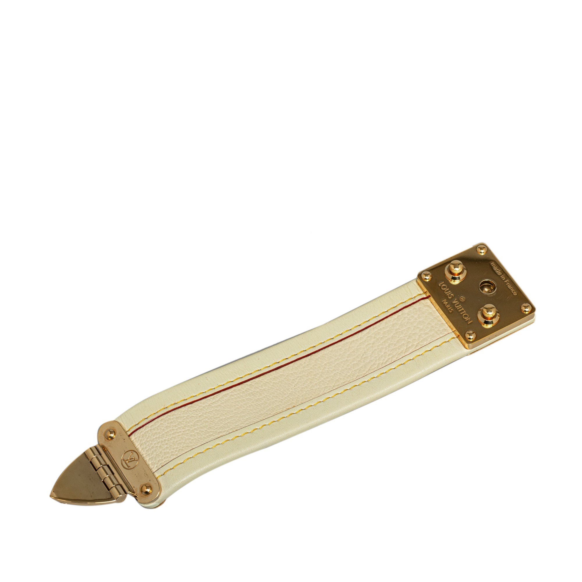 White Louis Vuitton Suhali S Lock Bracelet