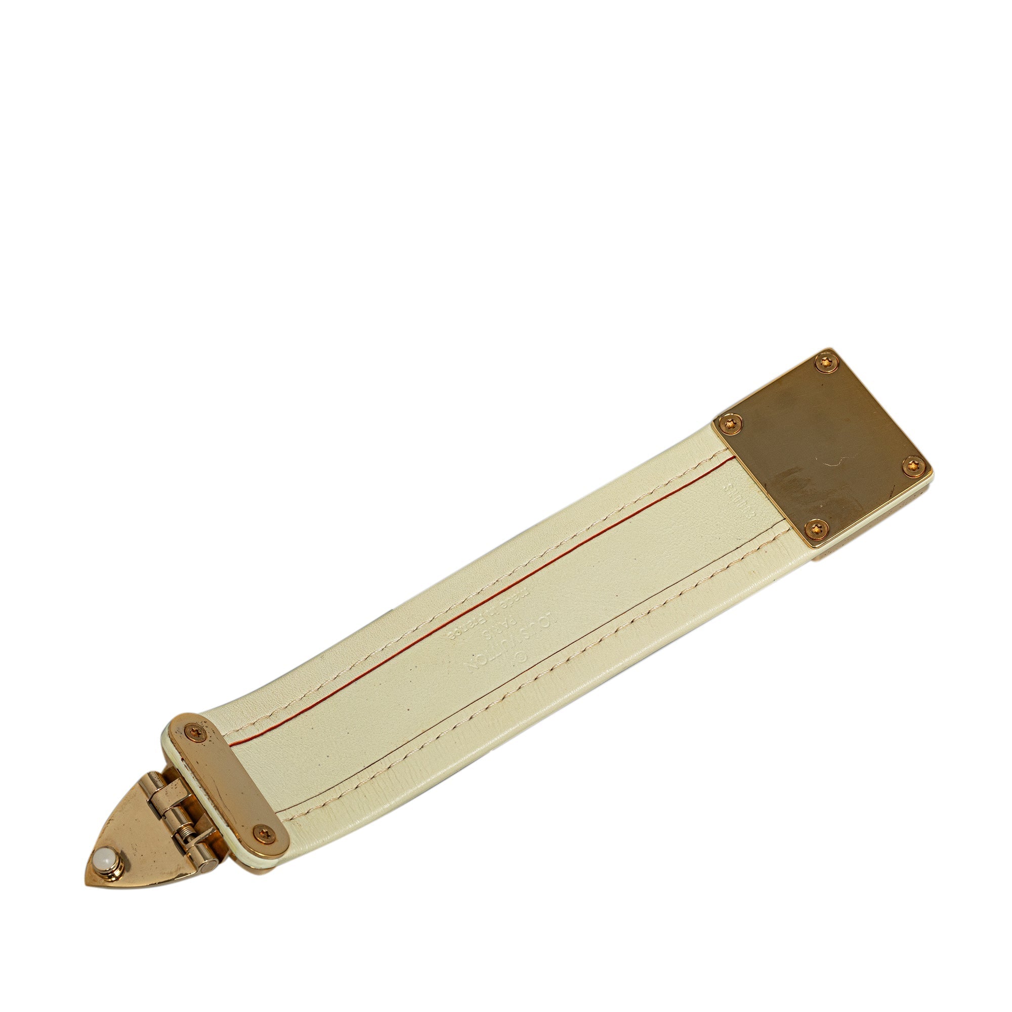 White Louis Vuitton Suhali S Lock Bracelet