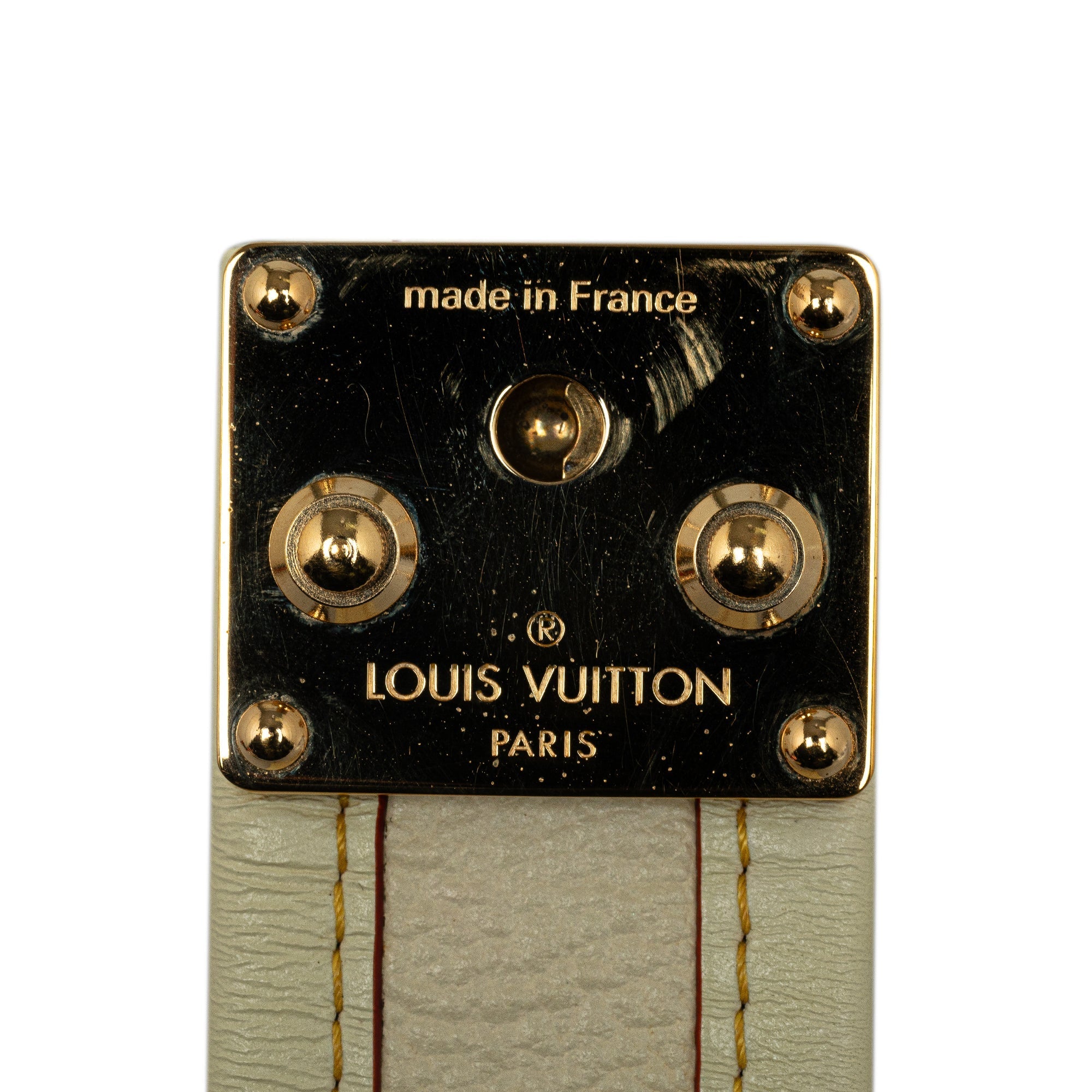 White Louis Vuitton Suhali S Lock Bracelet