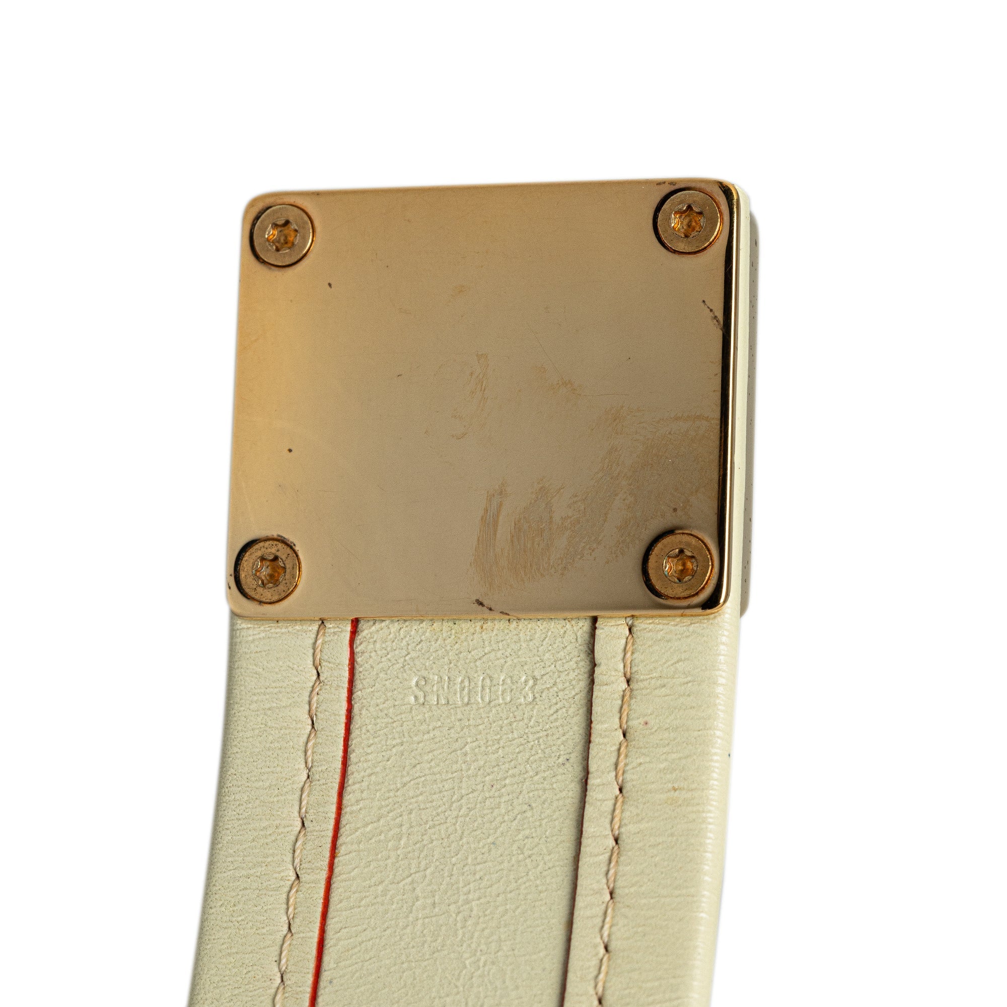 White Louis Vuitton Suhali S Lock Bracelet