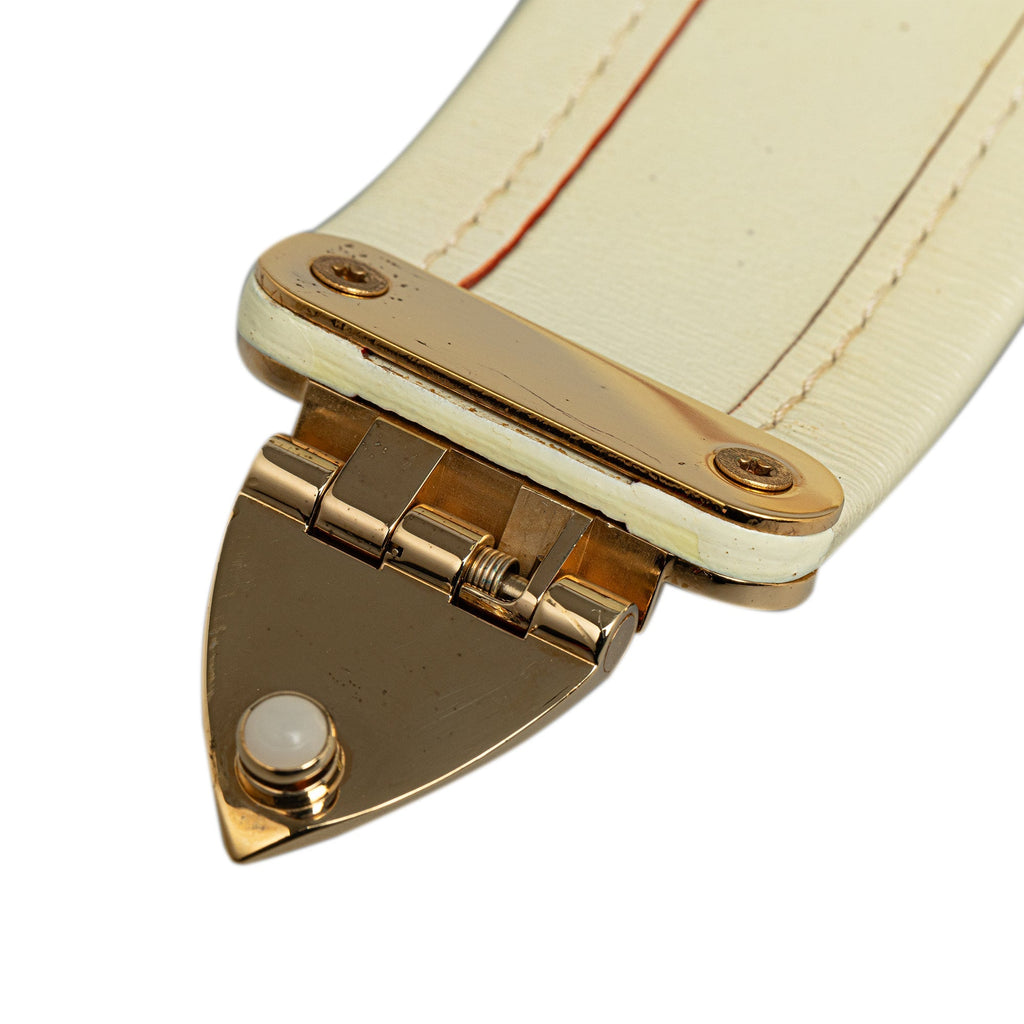 White Louis Vuitton Suhali S Lock Bracelet