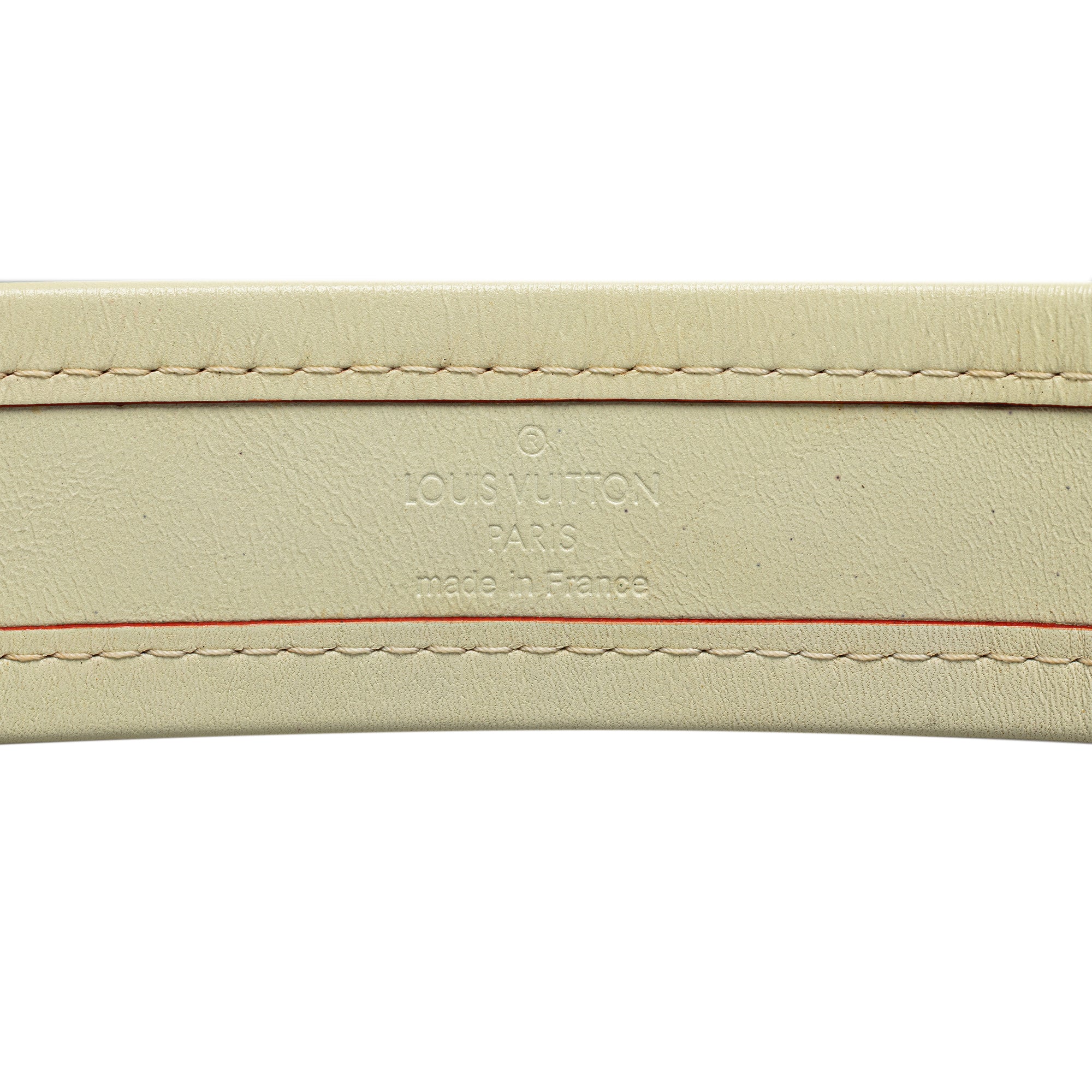 White Louis Vuitton Suhali S Lock Bracelet