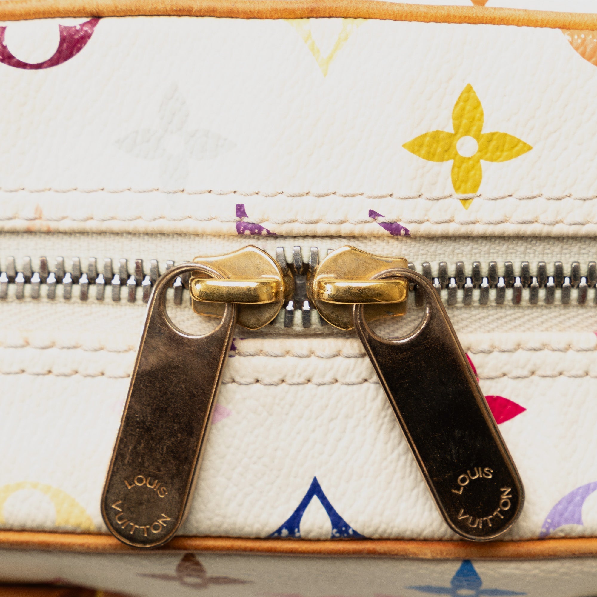 White Louis Vuitton Monogram Multicolore Trouville Handbag
