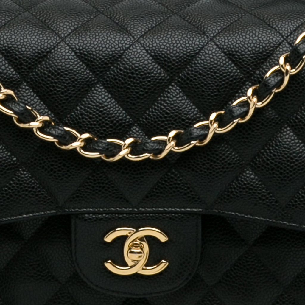 Chanel Classic Double Flap Jumbo Black Caviar Gold