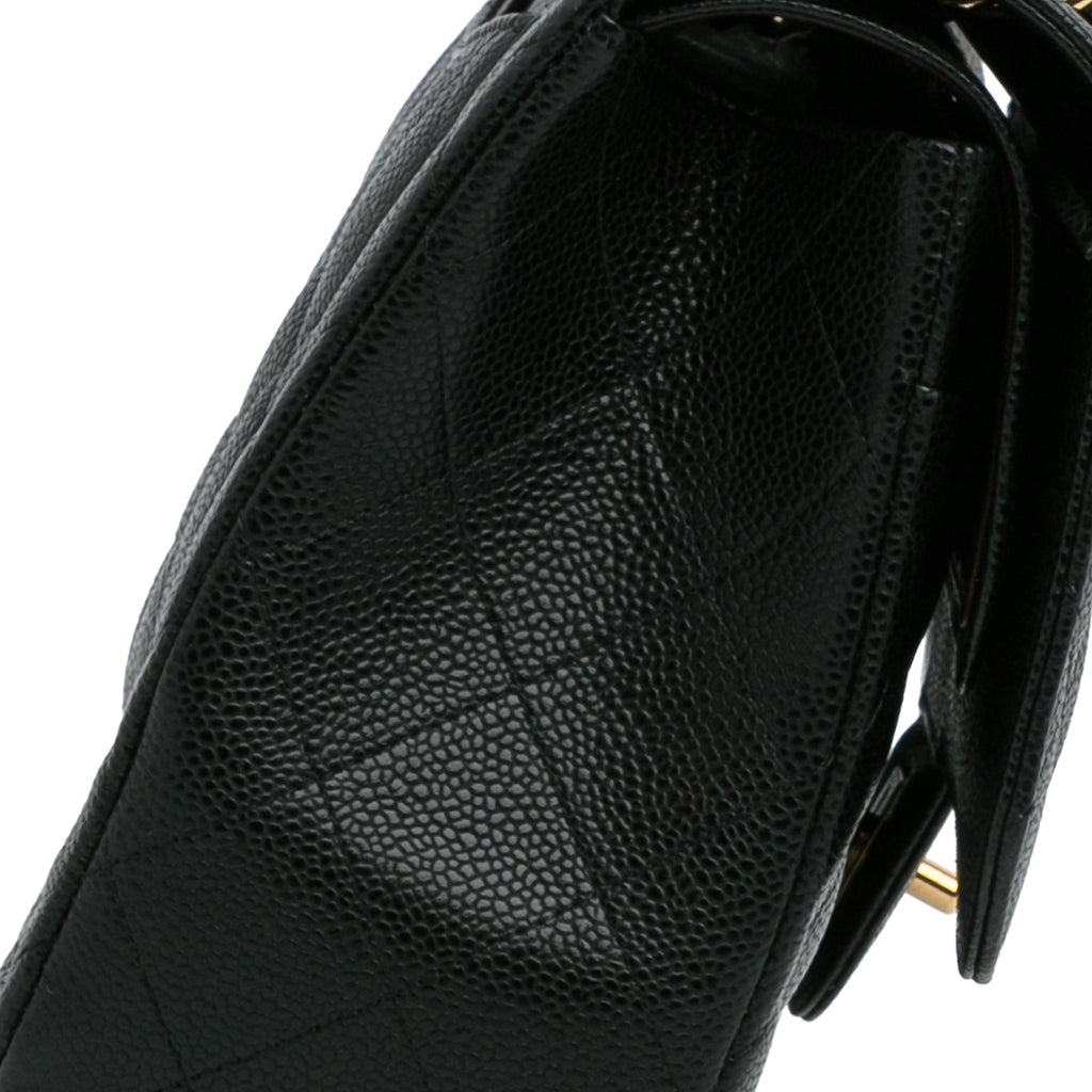 Chanel Classic Double Flap Jumbo Black Caviar Gold