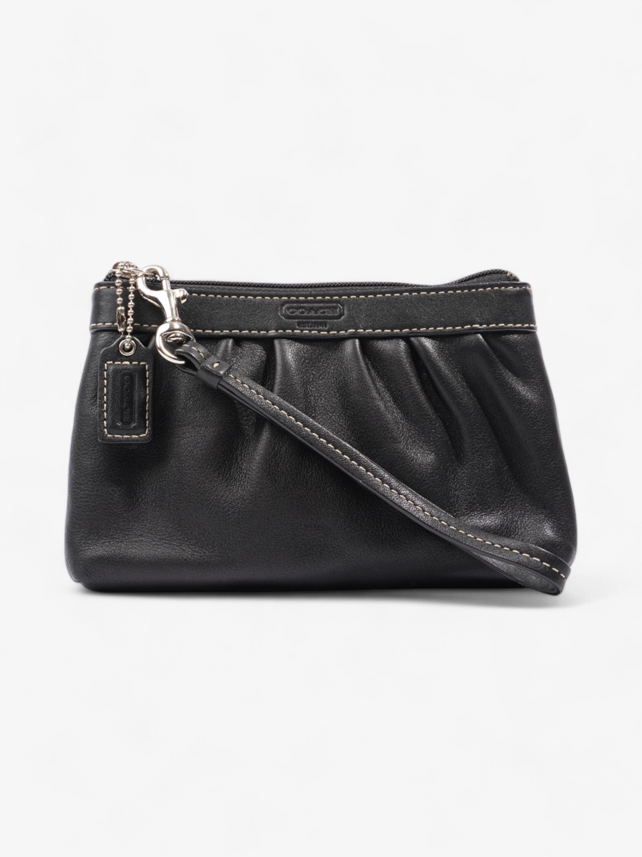 Coach Zipped Wristlet Black Leather