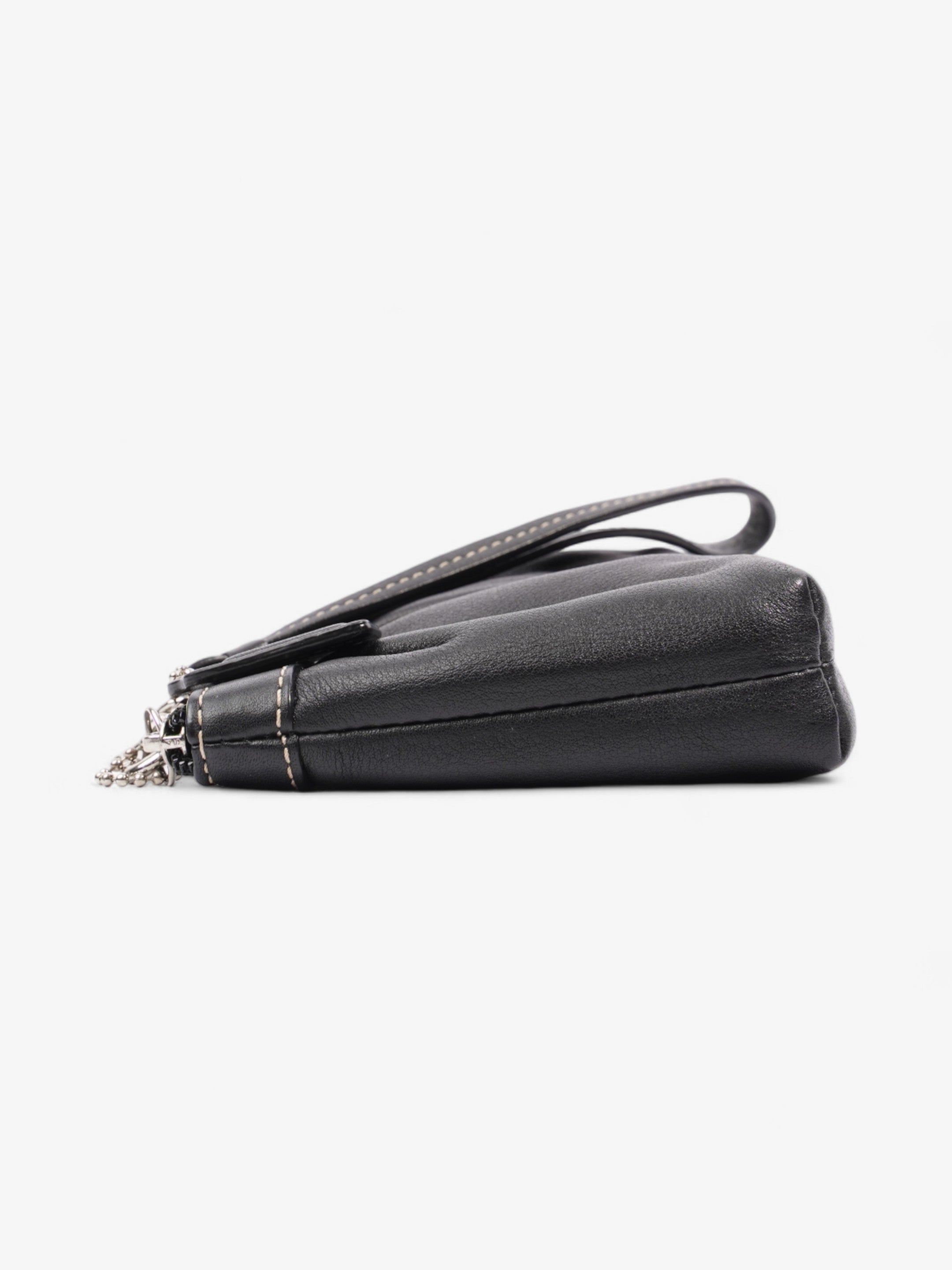 Coach Zipped Wristlet Black Leather