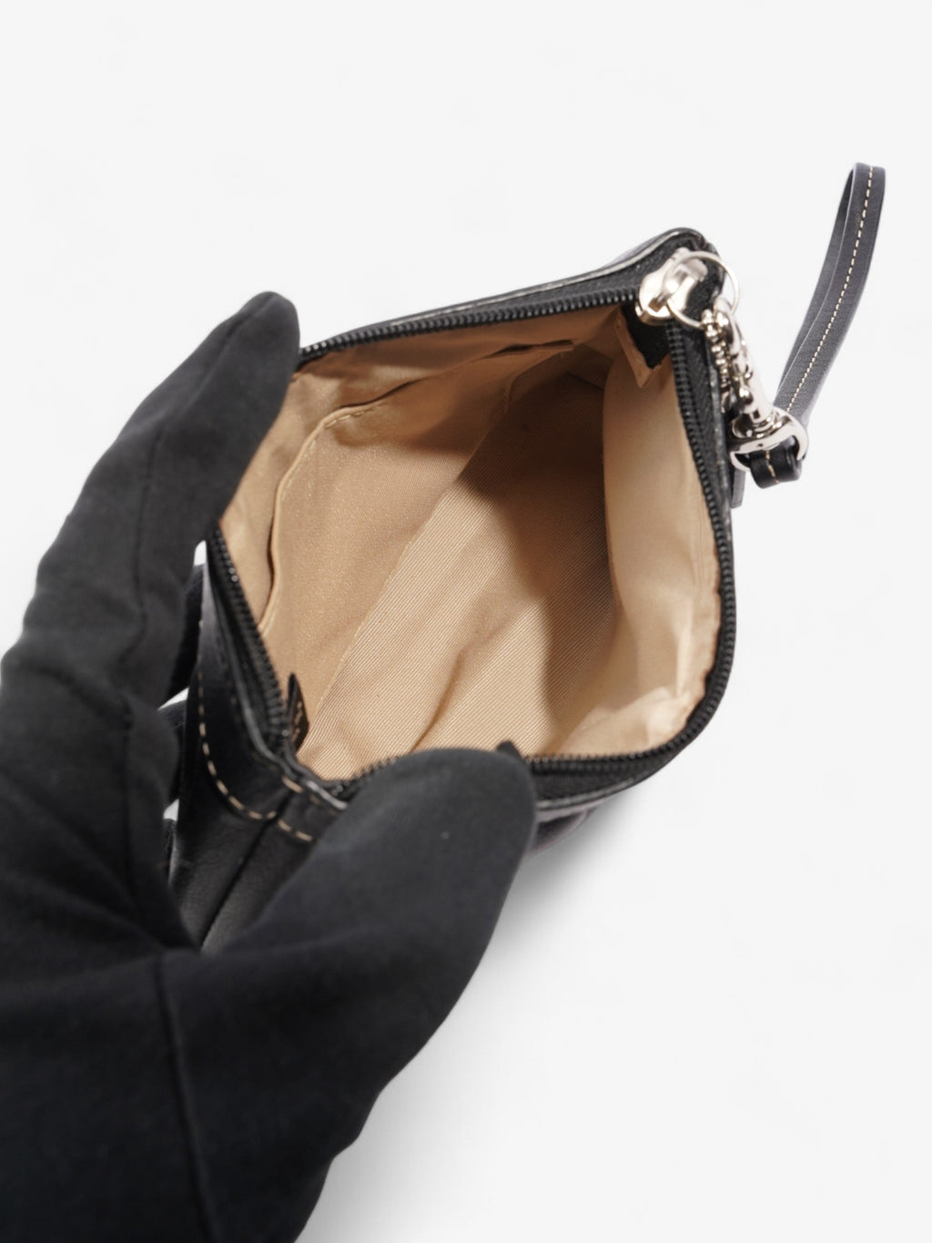 Coach Zipped Wristlet Black Leather