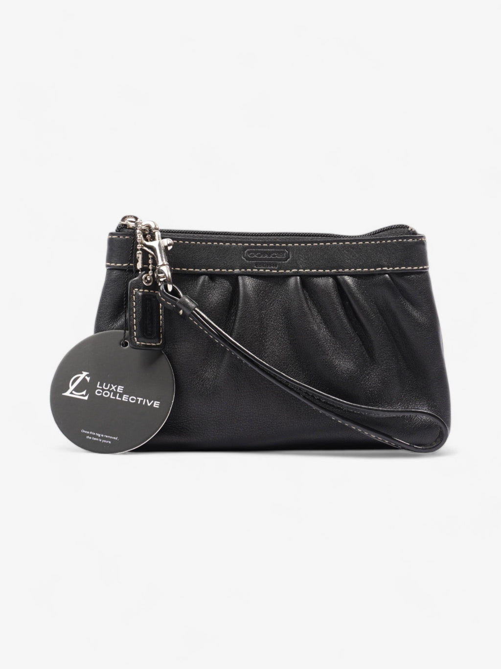 Coach Zipped Wristlet Black Leather