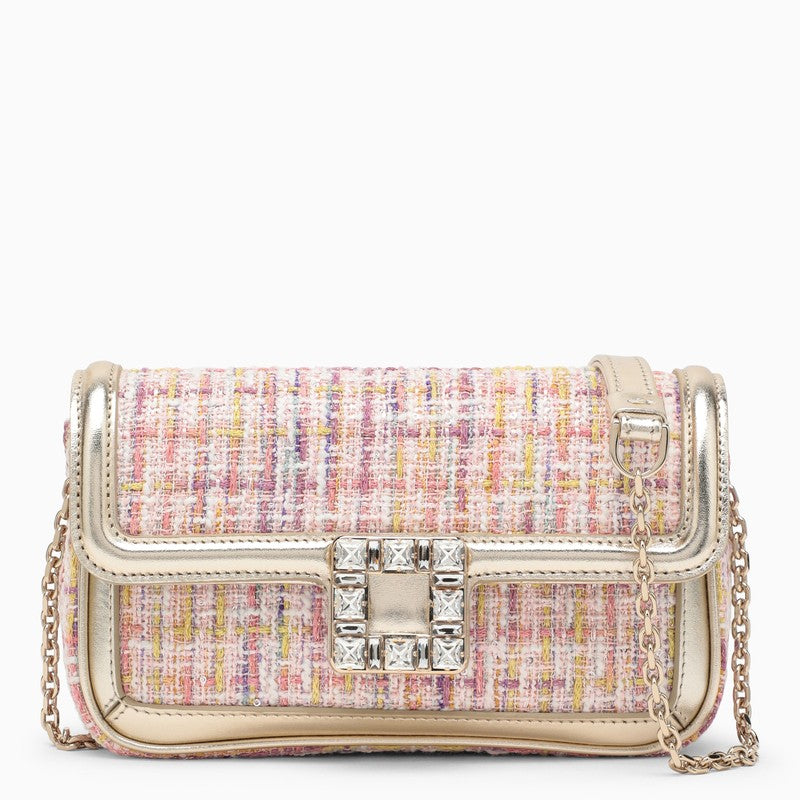 Roger Vivier Shoulder Bag In Pink BouclÃƒÆ’Ã‚Â© Fabric Women