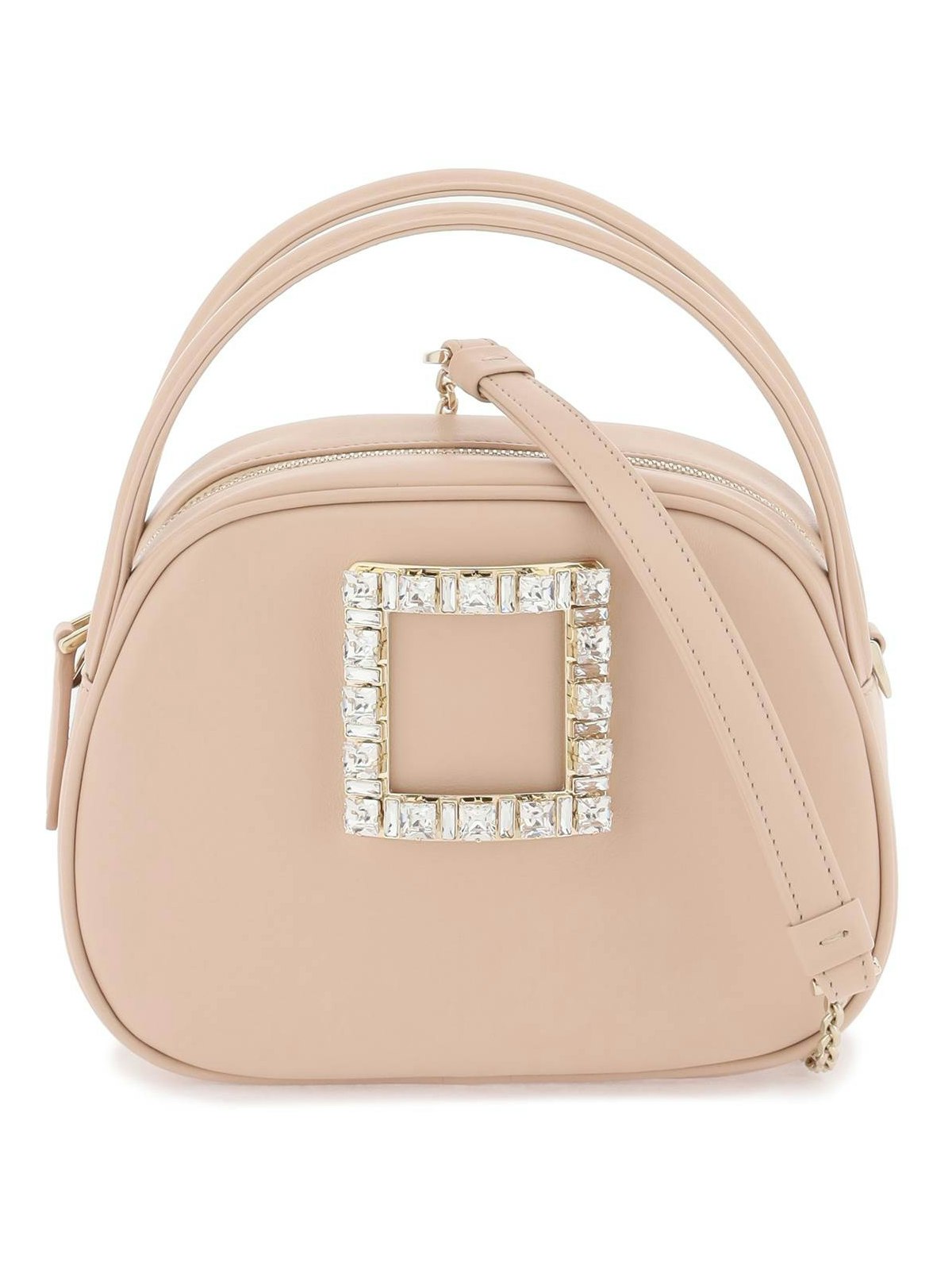 VIV LADYBUG LEATHER MINI BAG WITH RHINESTONE BUCKLE