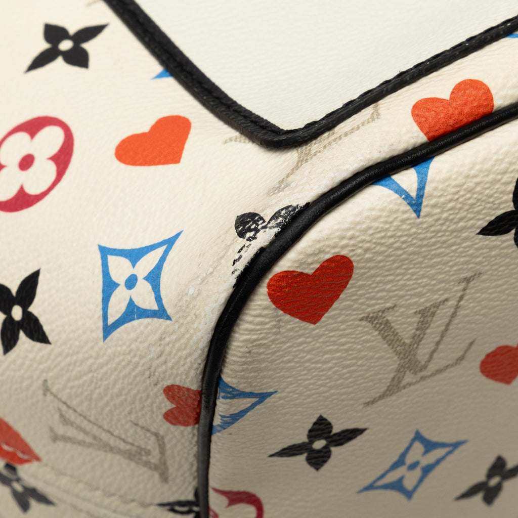 Beige Louis Vuitton Monogram Game On Neverfull MM Tote Bag