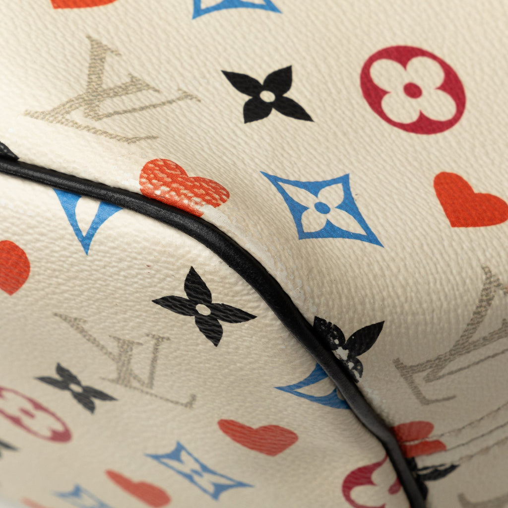 Beige Louis Vuitton Monogram Game On Neverfull MM Tote Bag