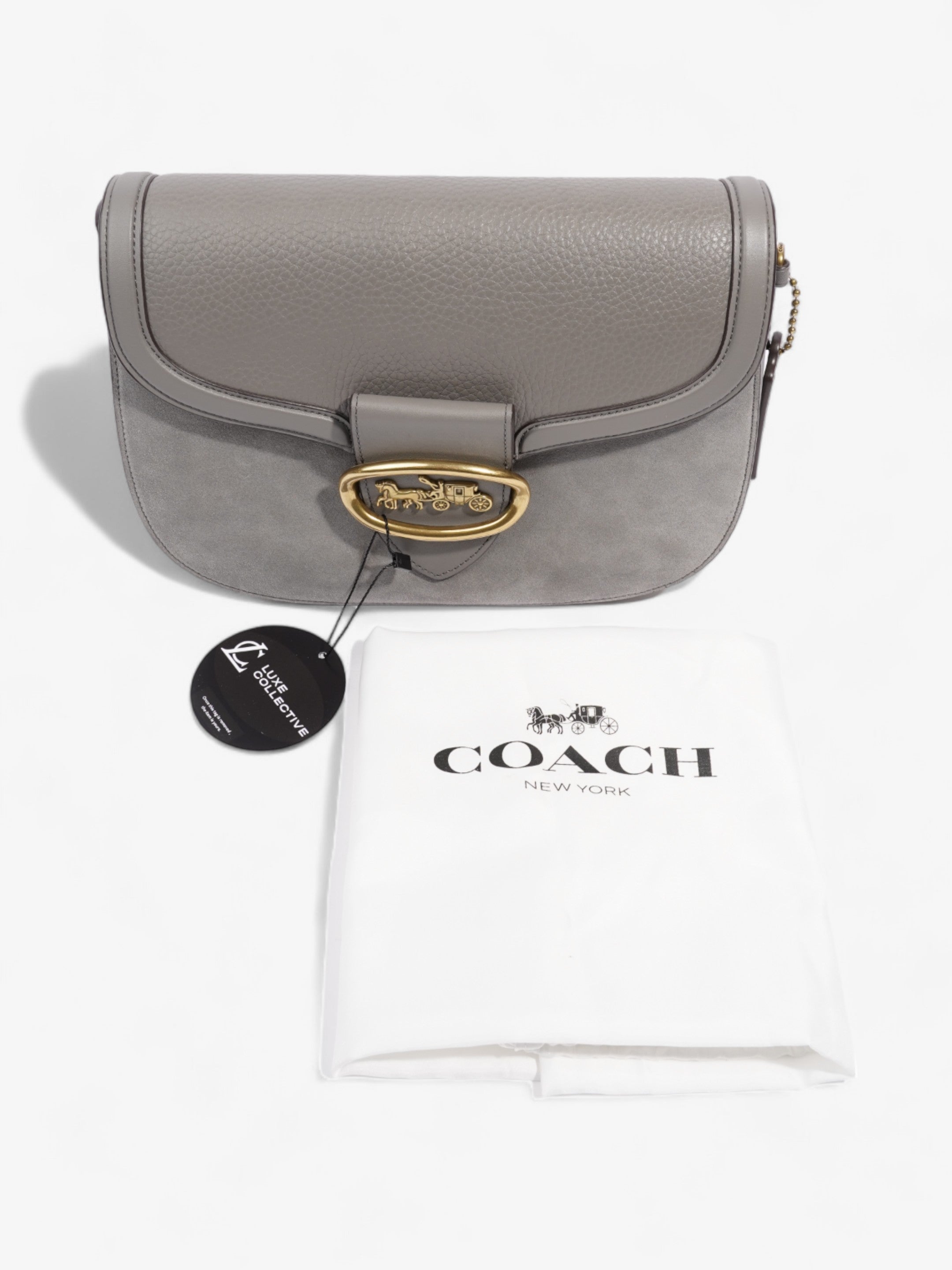 Coach Kat Saddle Grey Suede