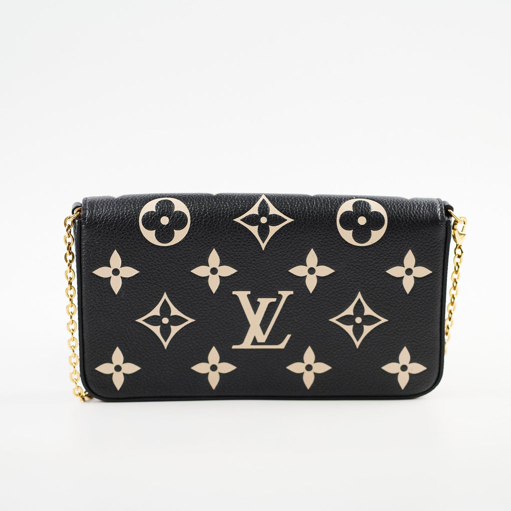 Louis Vuitton Felicie Pochette Black/Beige Empreinte Crossbody