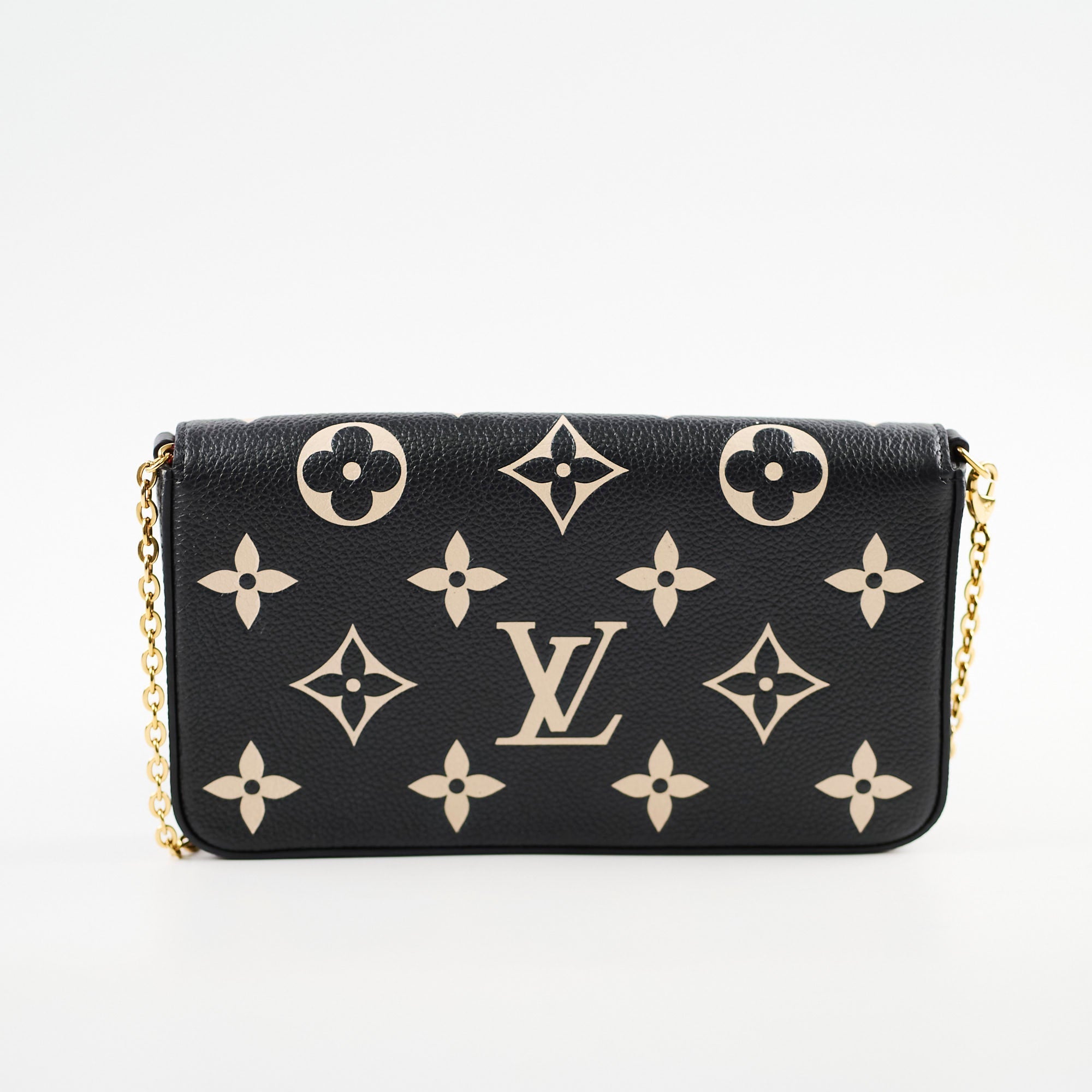 Louis Vuitton Felicie Pochette Black/Beige Empreinte Crossbody
