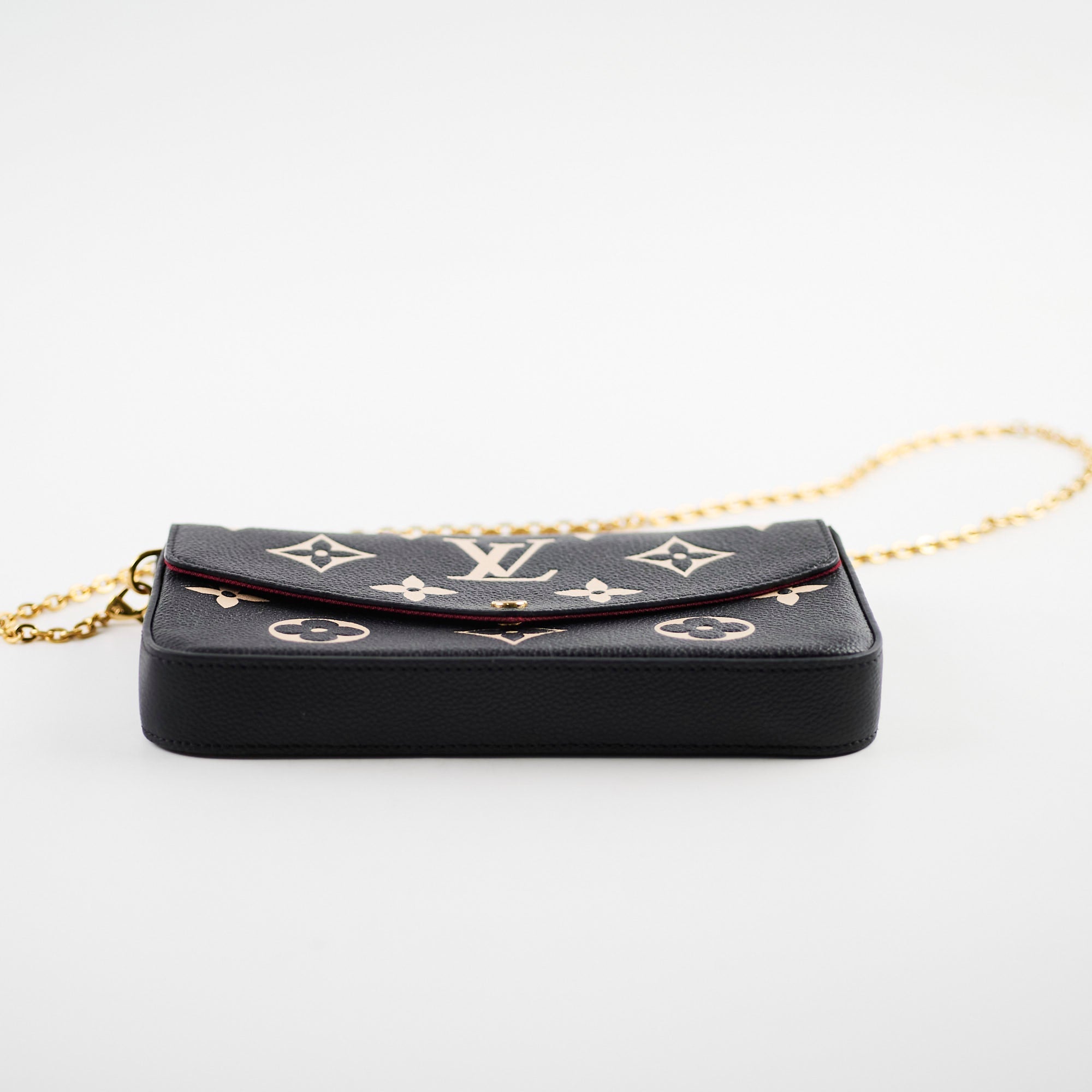 Louis Vuitton Felicie Pochette Black/Beige Empreinte Crossbody