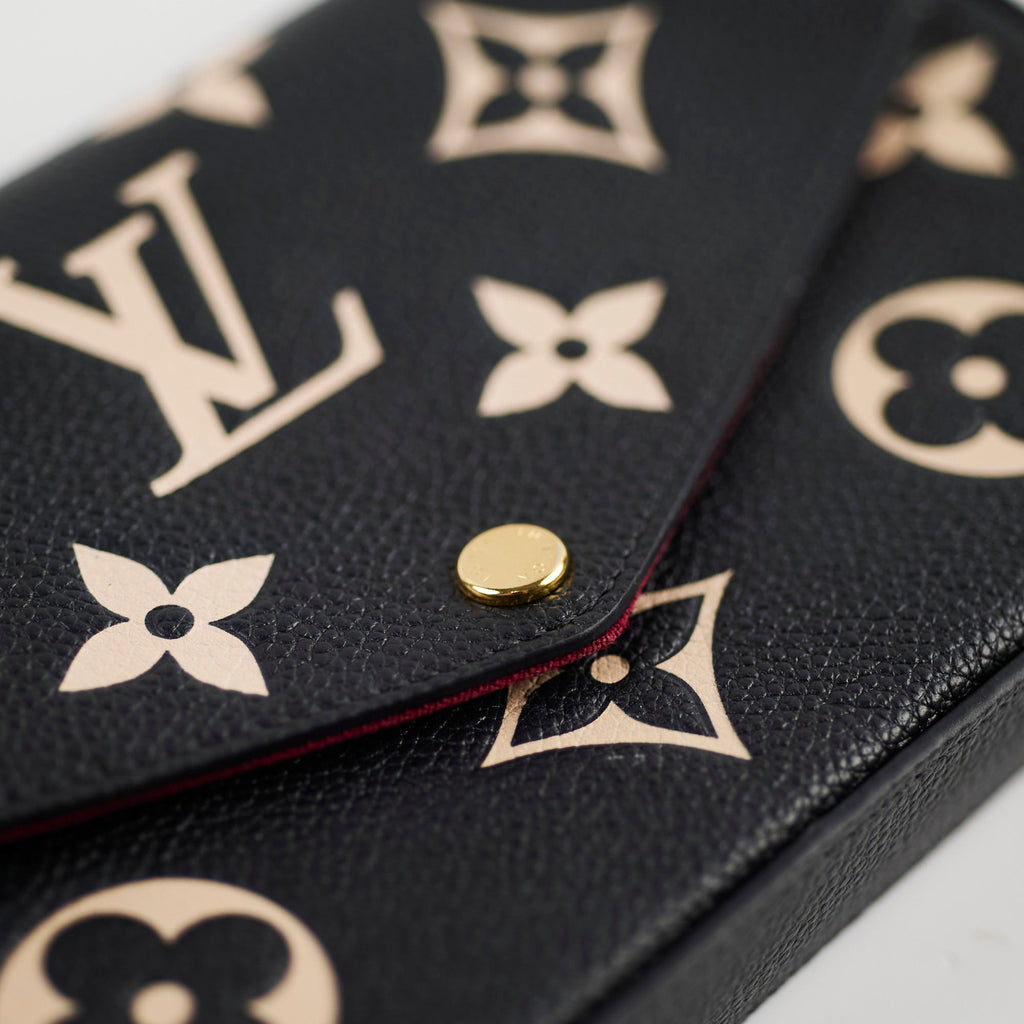 Louis Vuitton Felicie Pochette Black/Beige Empreinte Crossbody
