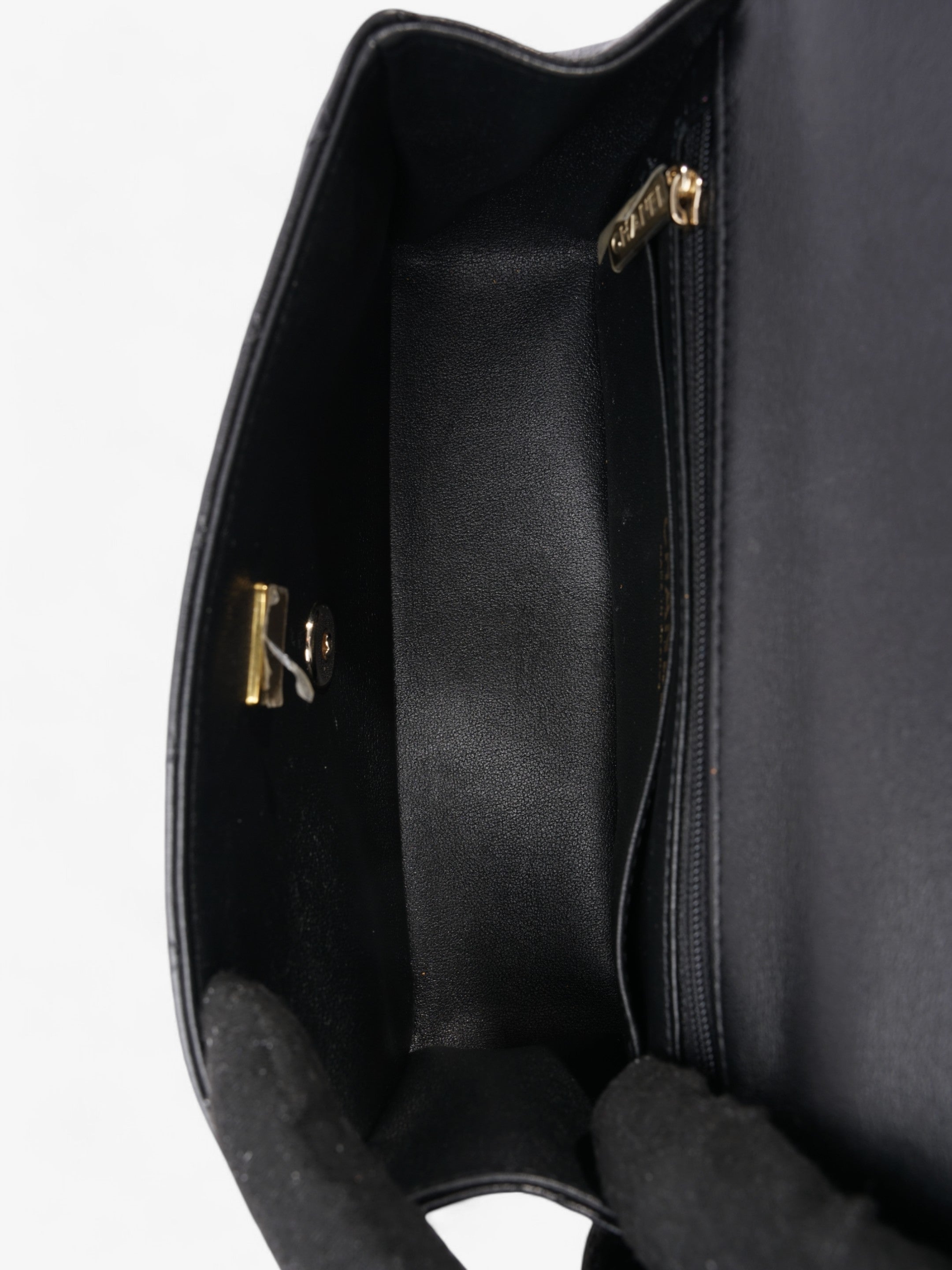 Chanel Rectangular Top Handle Bag Black Lambskin Leather Mini