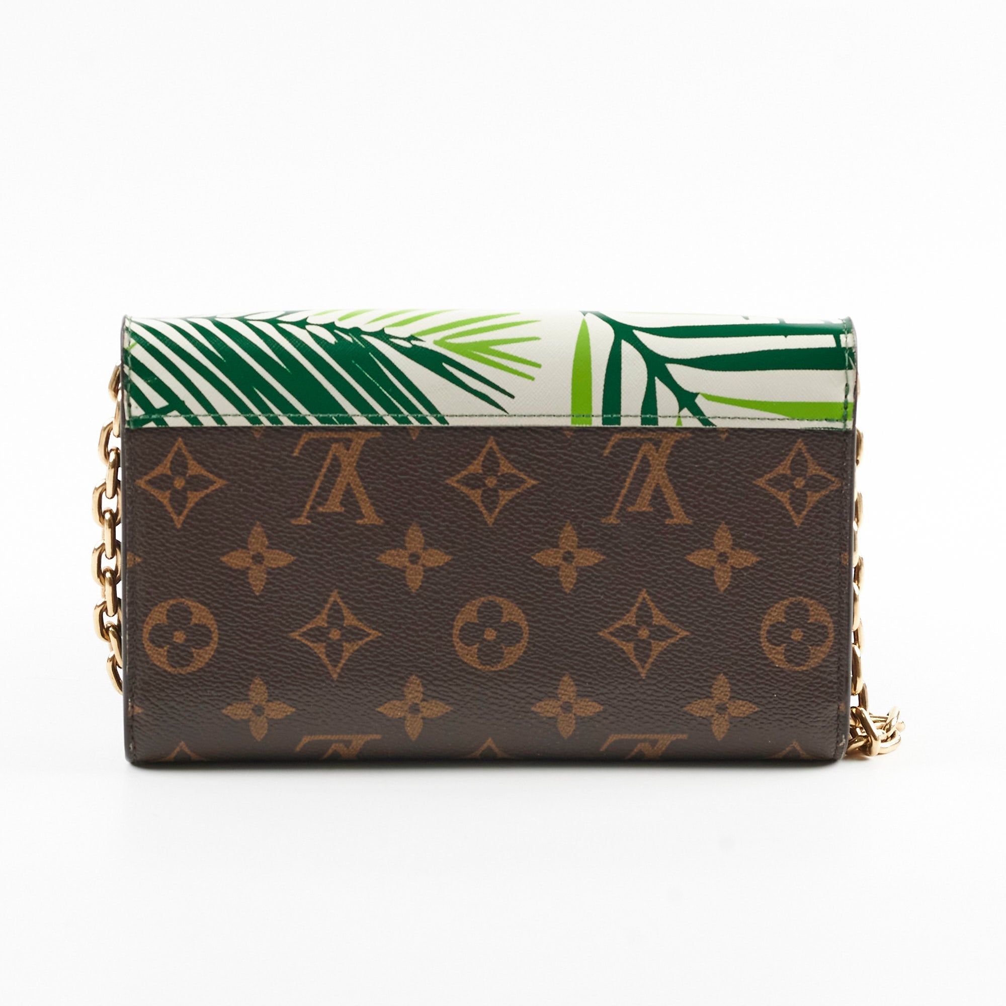Louis Vuitton Palm Twist Wallet On Chain Green/Monogram